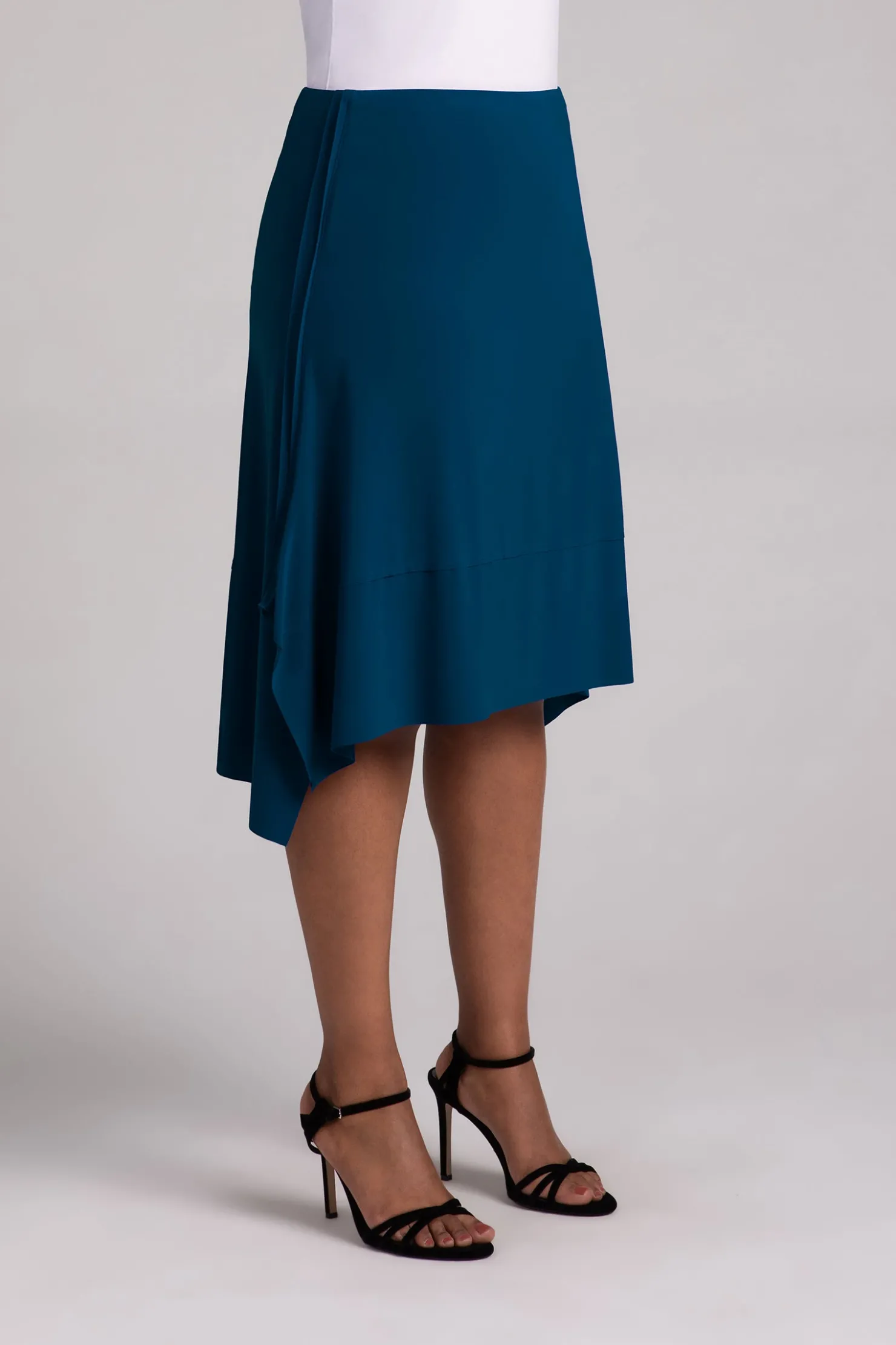 Sympli Bottoms>Flounce Knee Grazer Skirt Atlantis