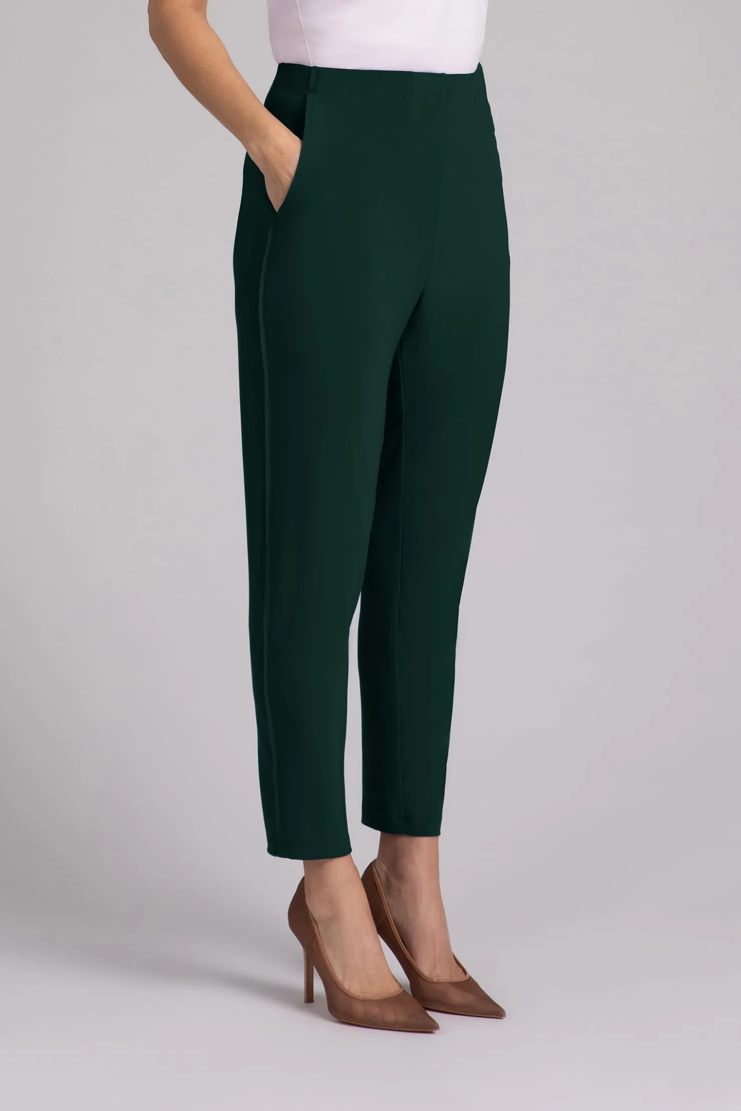 Sympli Bottoms>Flounce Pencil Pant Evergreen
