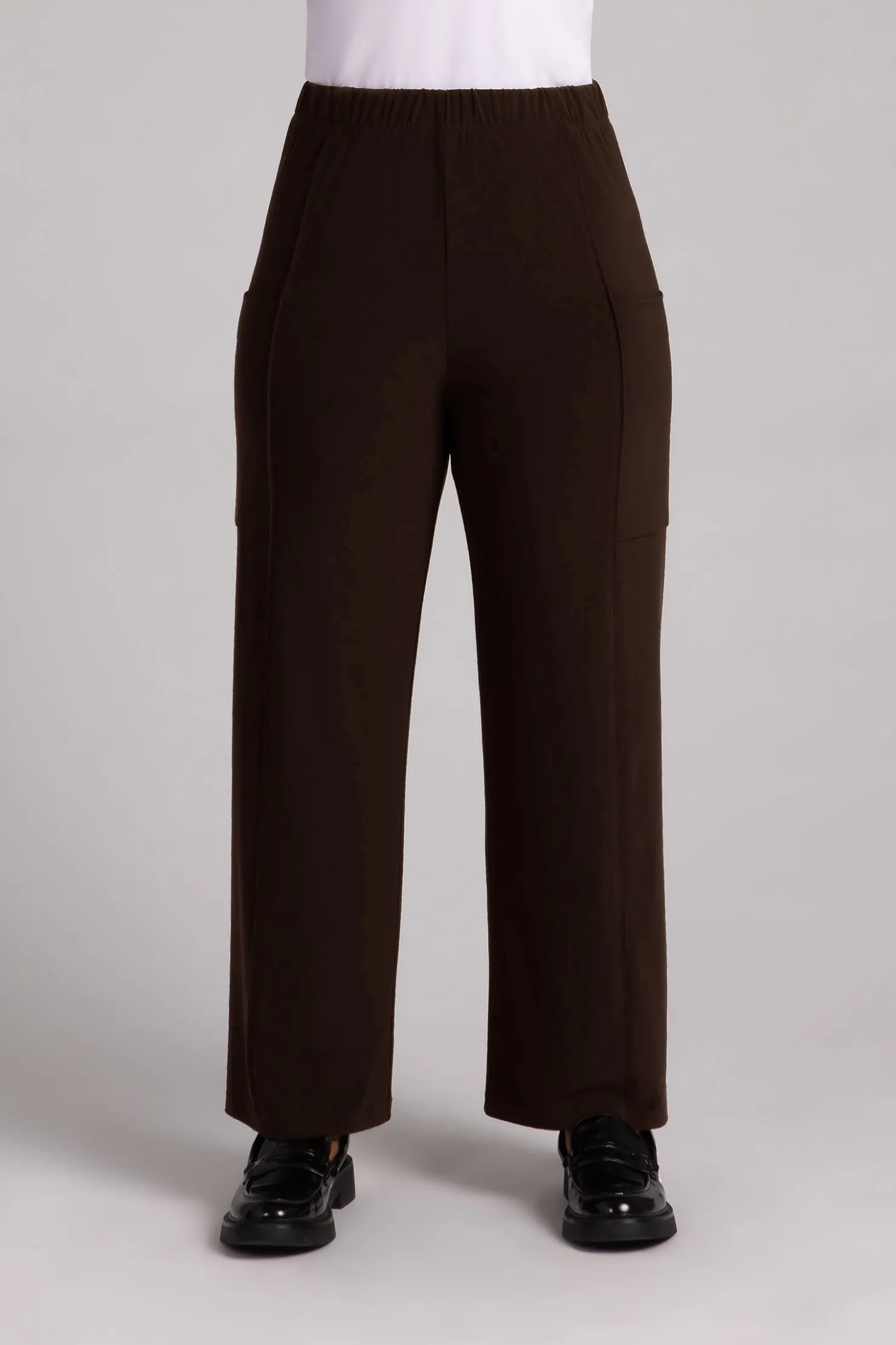 Sympli Bottoms>Flounce Relaxed Cargo Pant Chocolate