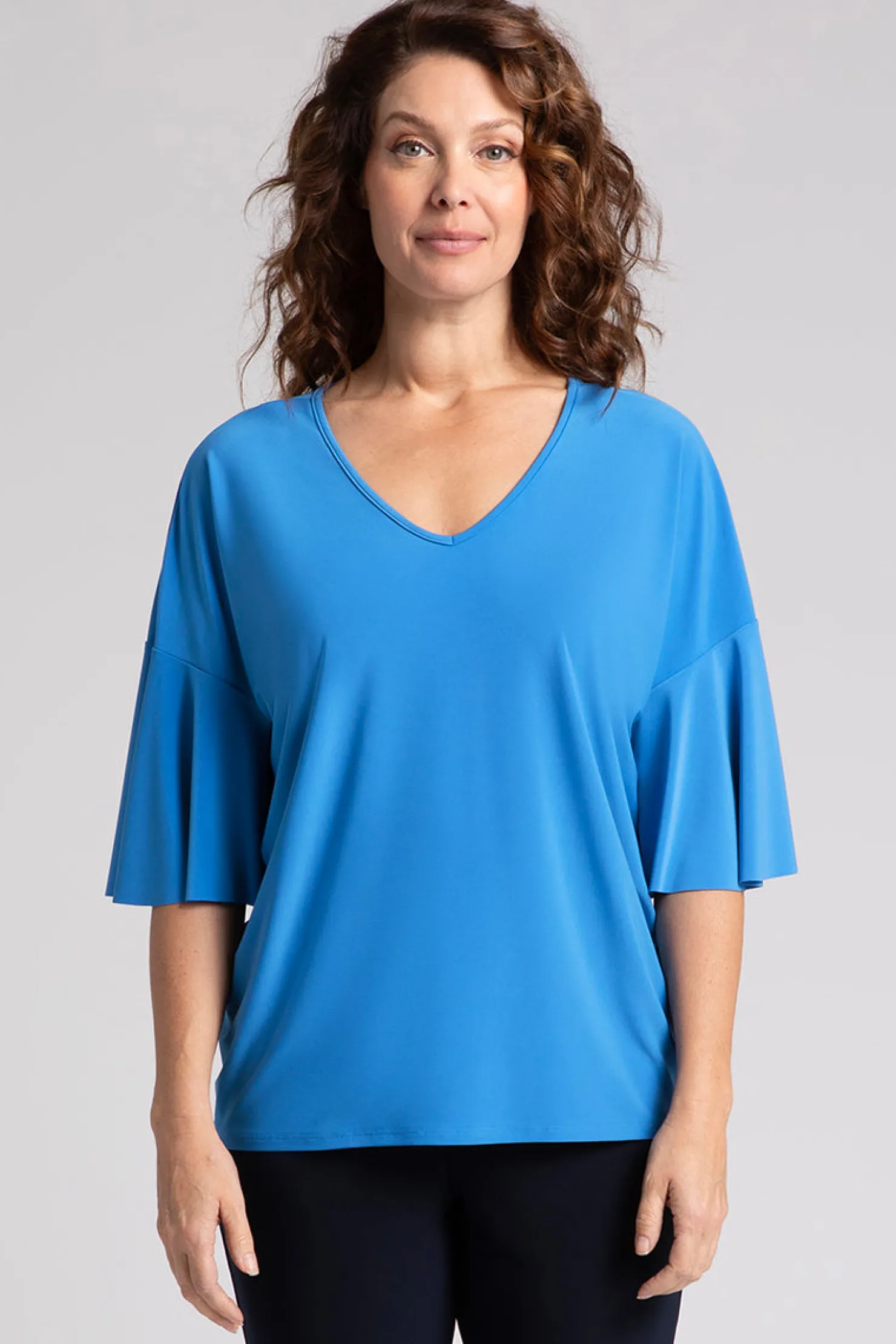 Sympli Tops>Flutter Dolman Top Marine