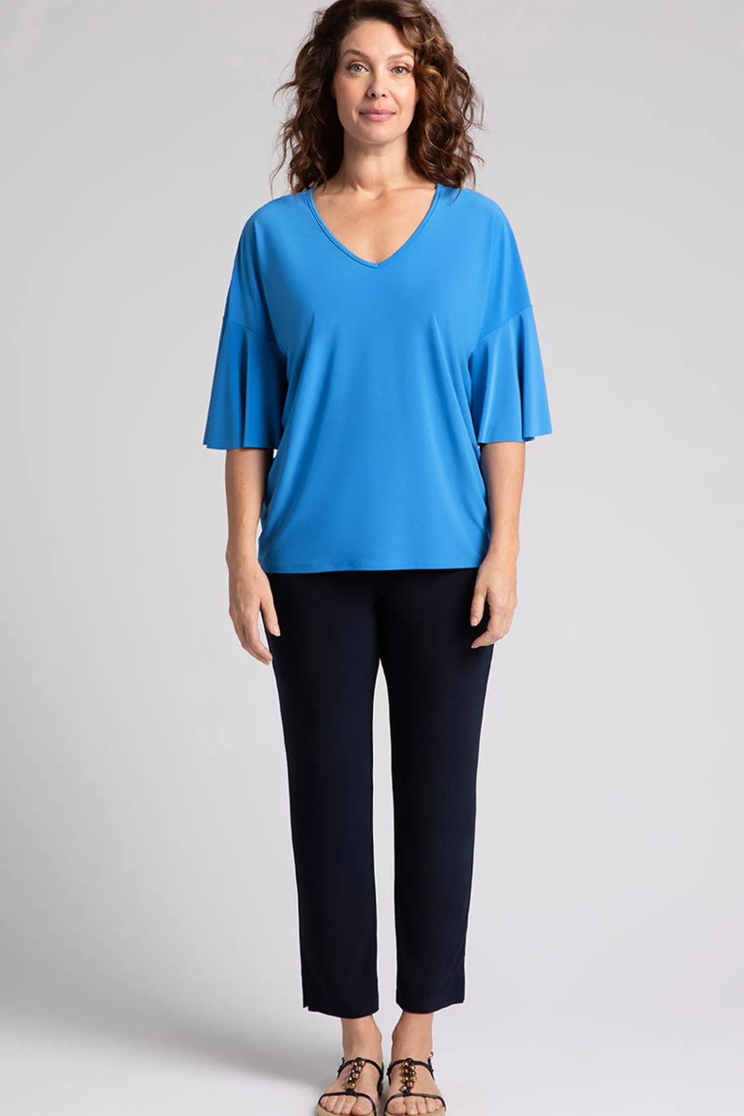 Sympli Tops>Flutter Dolman Top Marine