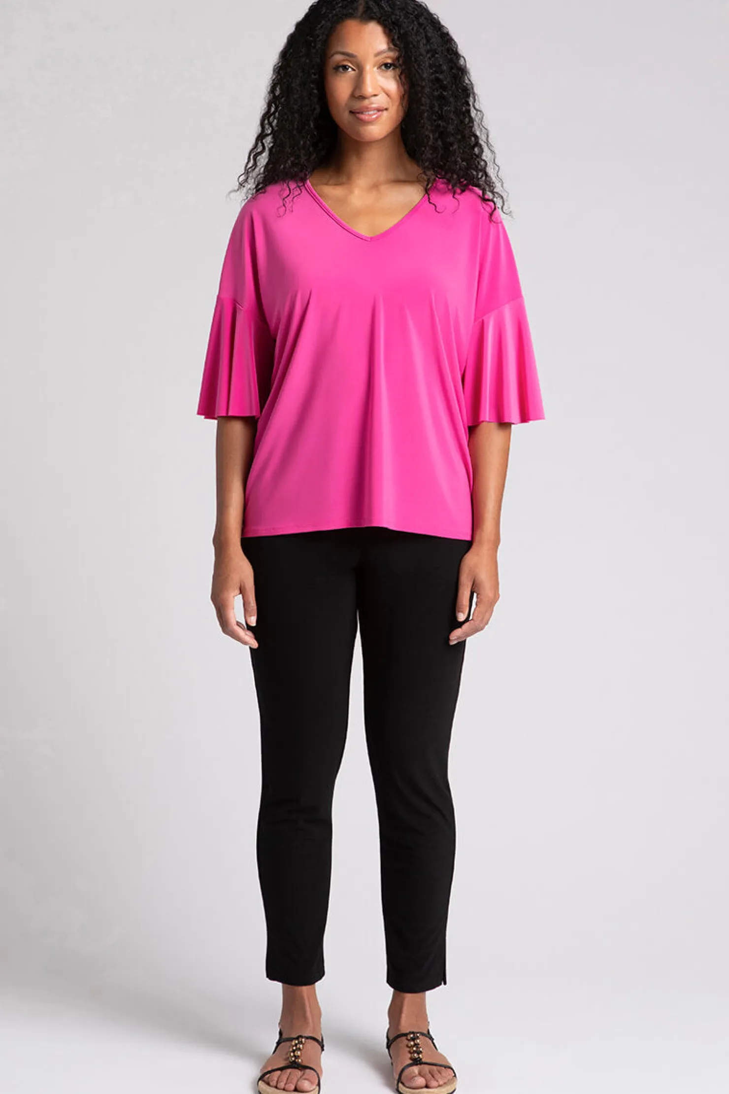 Sympli Tops>Flutter Dolman Top Peony