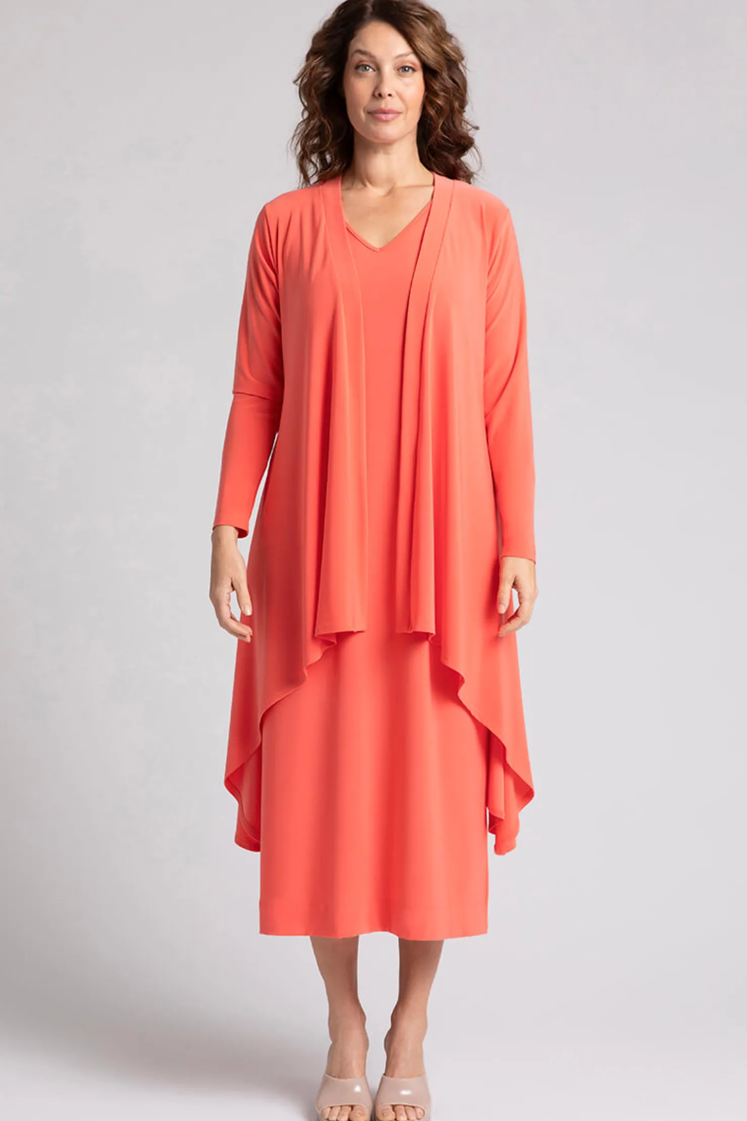 Sympli Sweaters & Cardigans>Flutter Duster Cardigan Coral