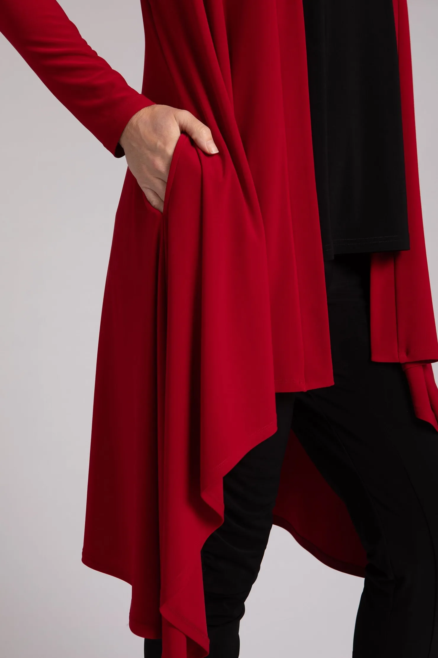 Sympli Sweaters & Cardigans>Flutter Duster Cardigan Red