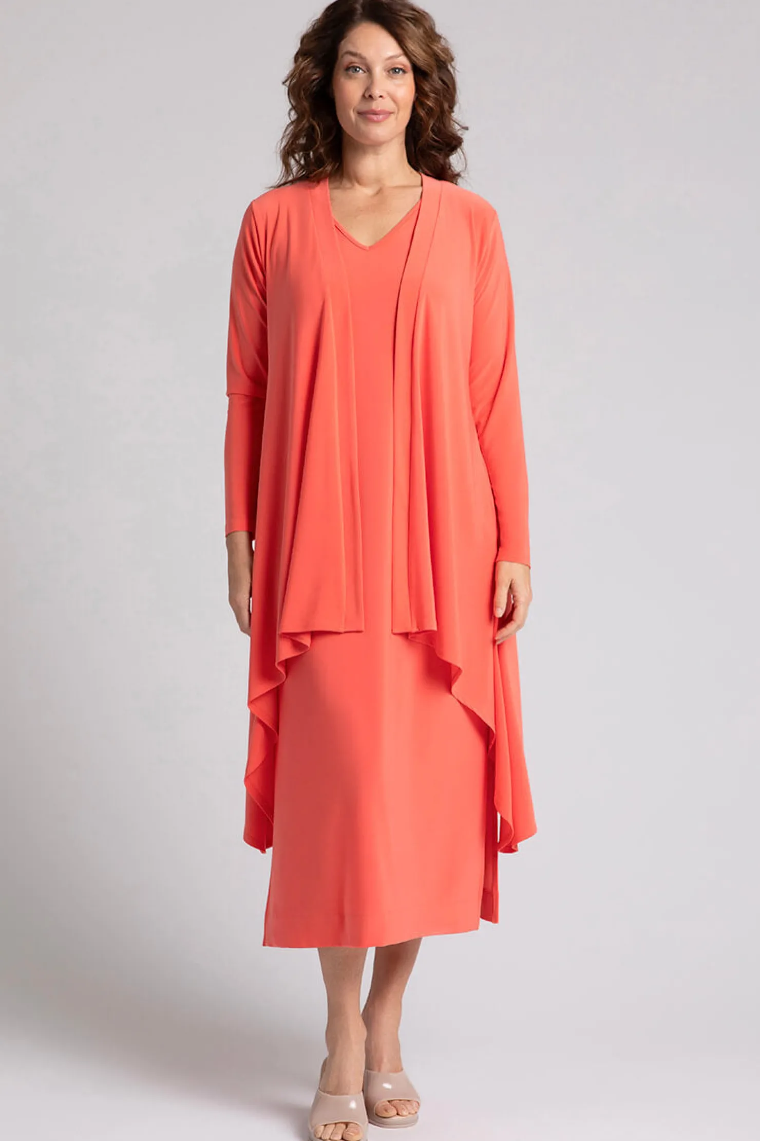 Sympli Sweaters & Cardigans>Flutter Duster Cardigan Coral