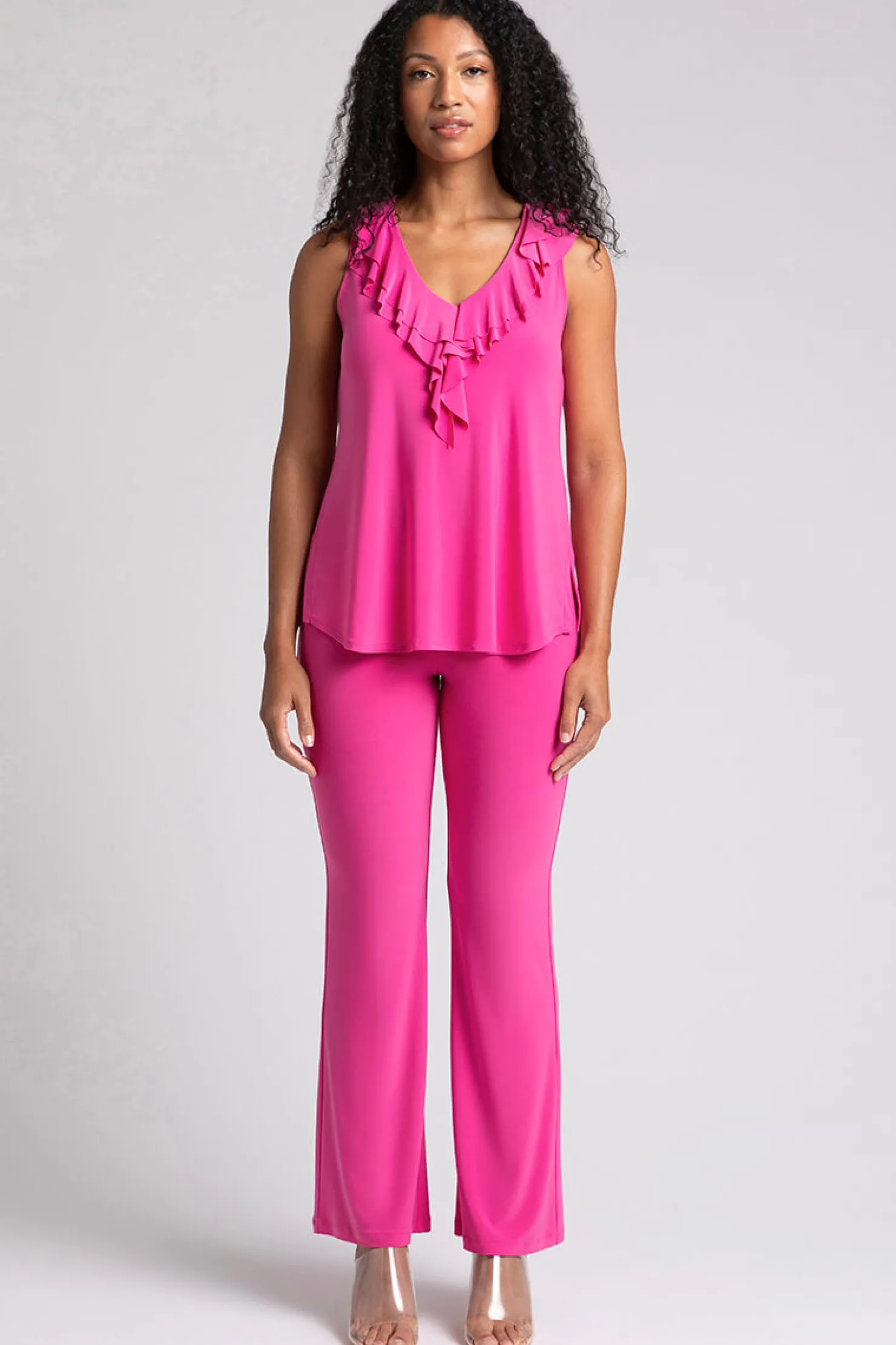 Sympli Tops>Flutter Sleeveless Top Peony