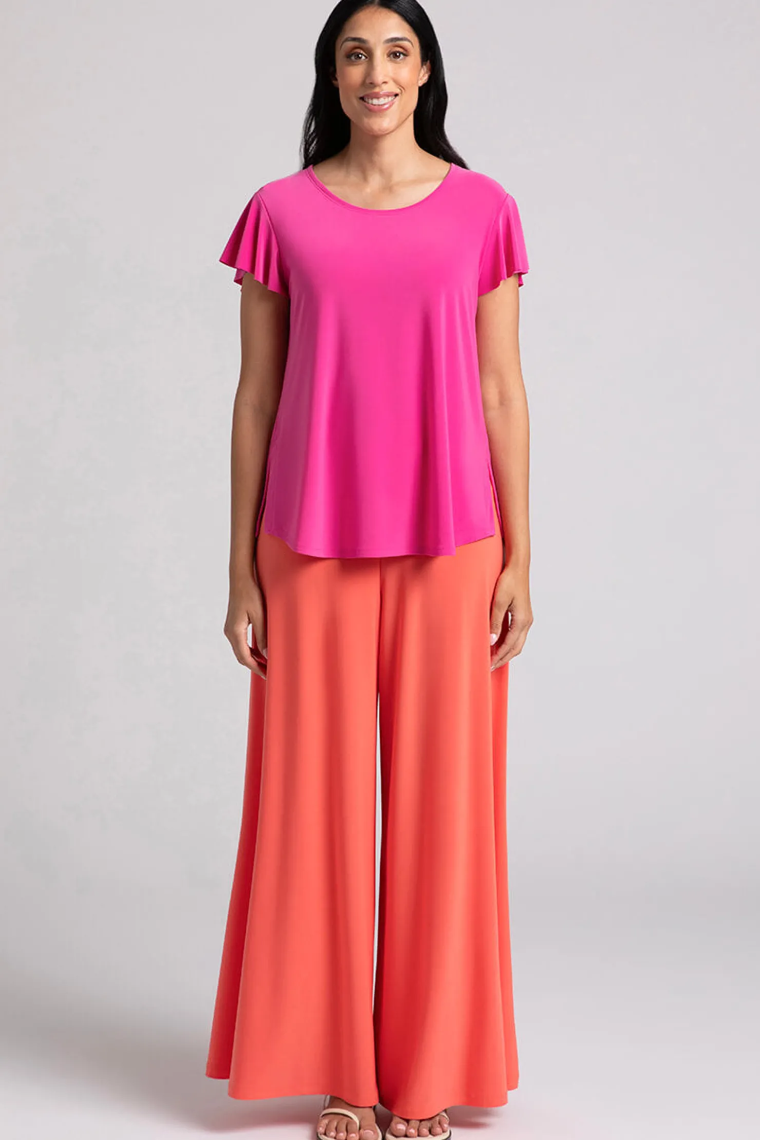 Sympli Tops>Flutter Top Peony