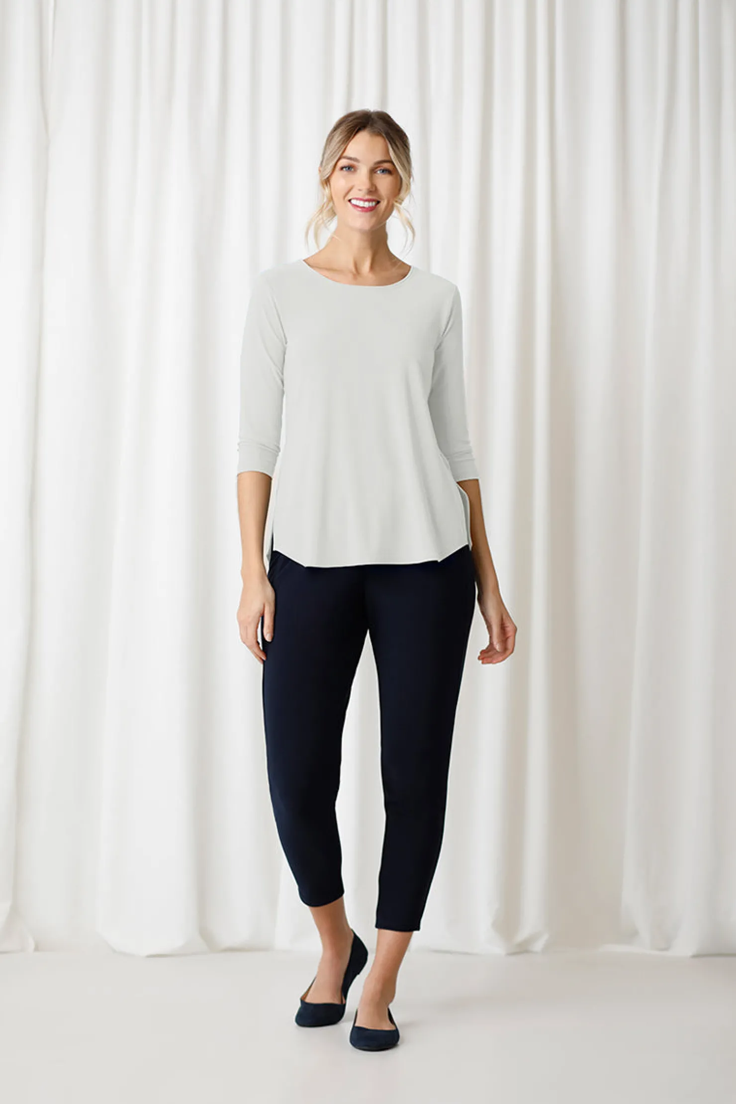 Sympli Tops>Go To Classic T-shirt Relax 3/4 Sleeve Sand
