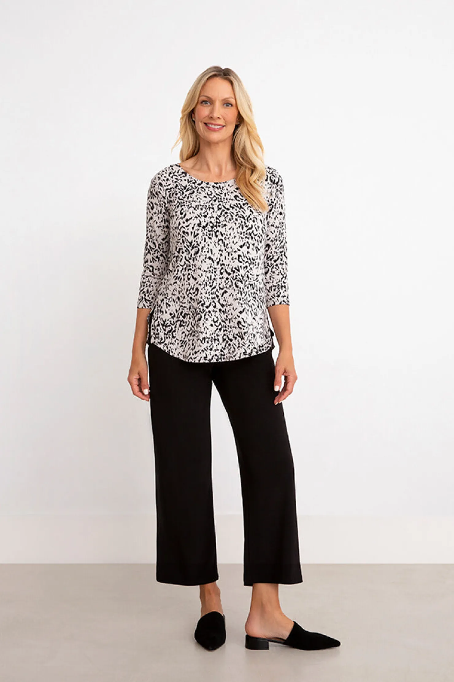Sympli Tops>Go To Classic T-shirt Relax 3/4 Sleeve AnimalFog
