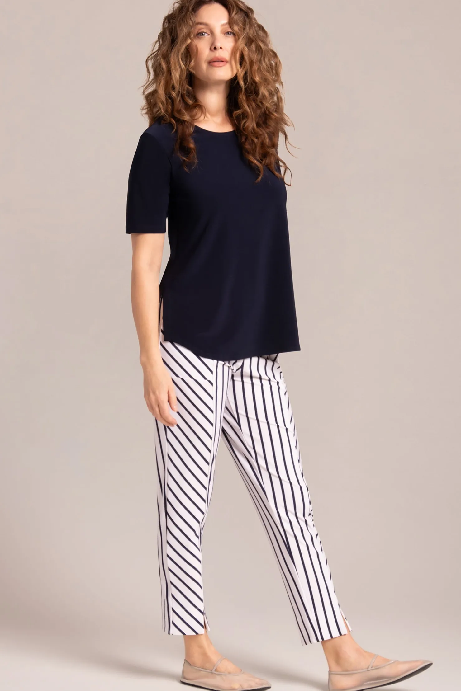 Sympli Tops>Go To Classic T-shirt Relax Short Sleeve Navy