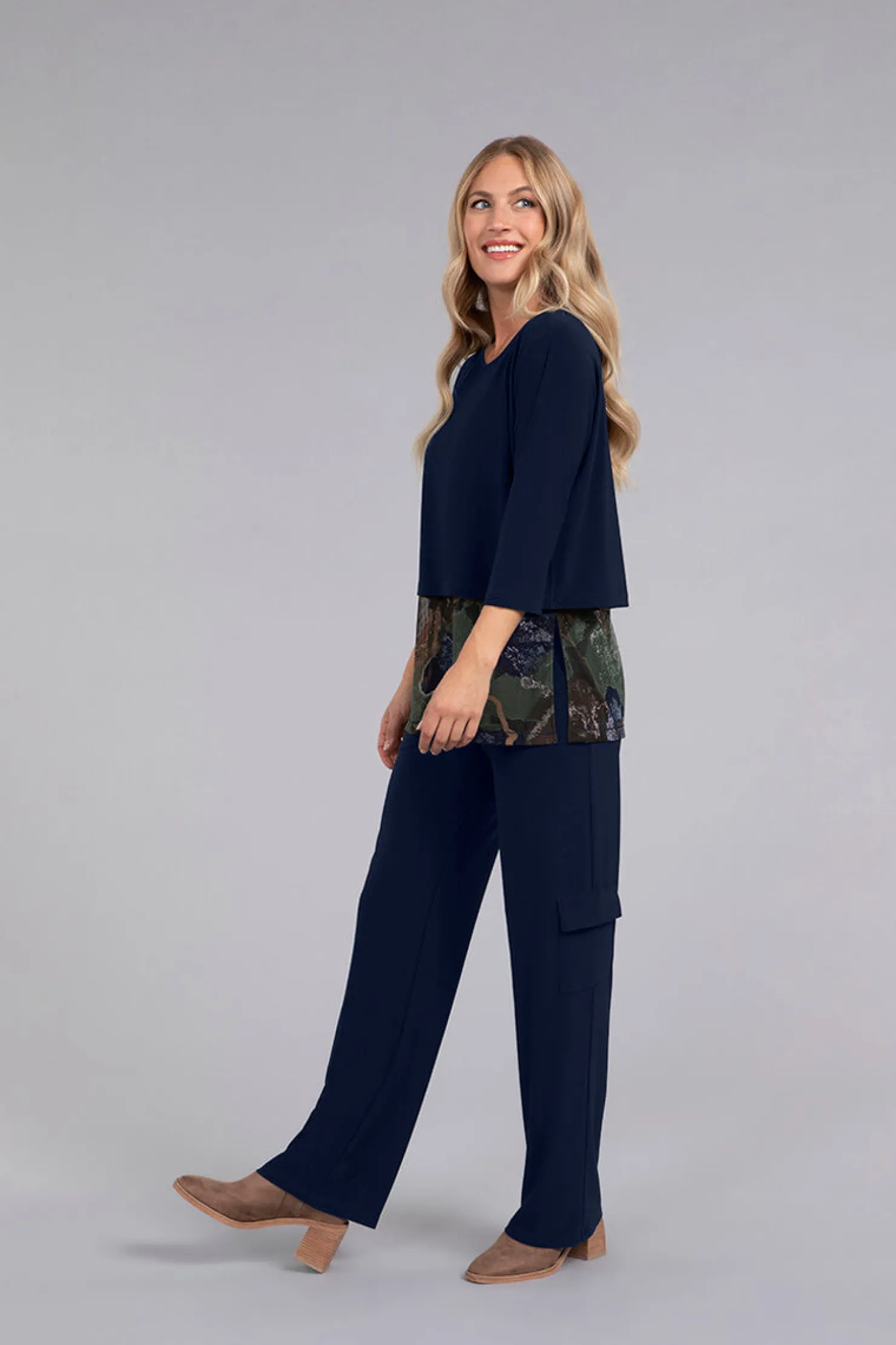 Sympli Tops>Go To Cropped T Navy