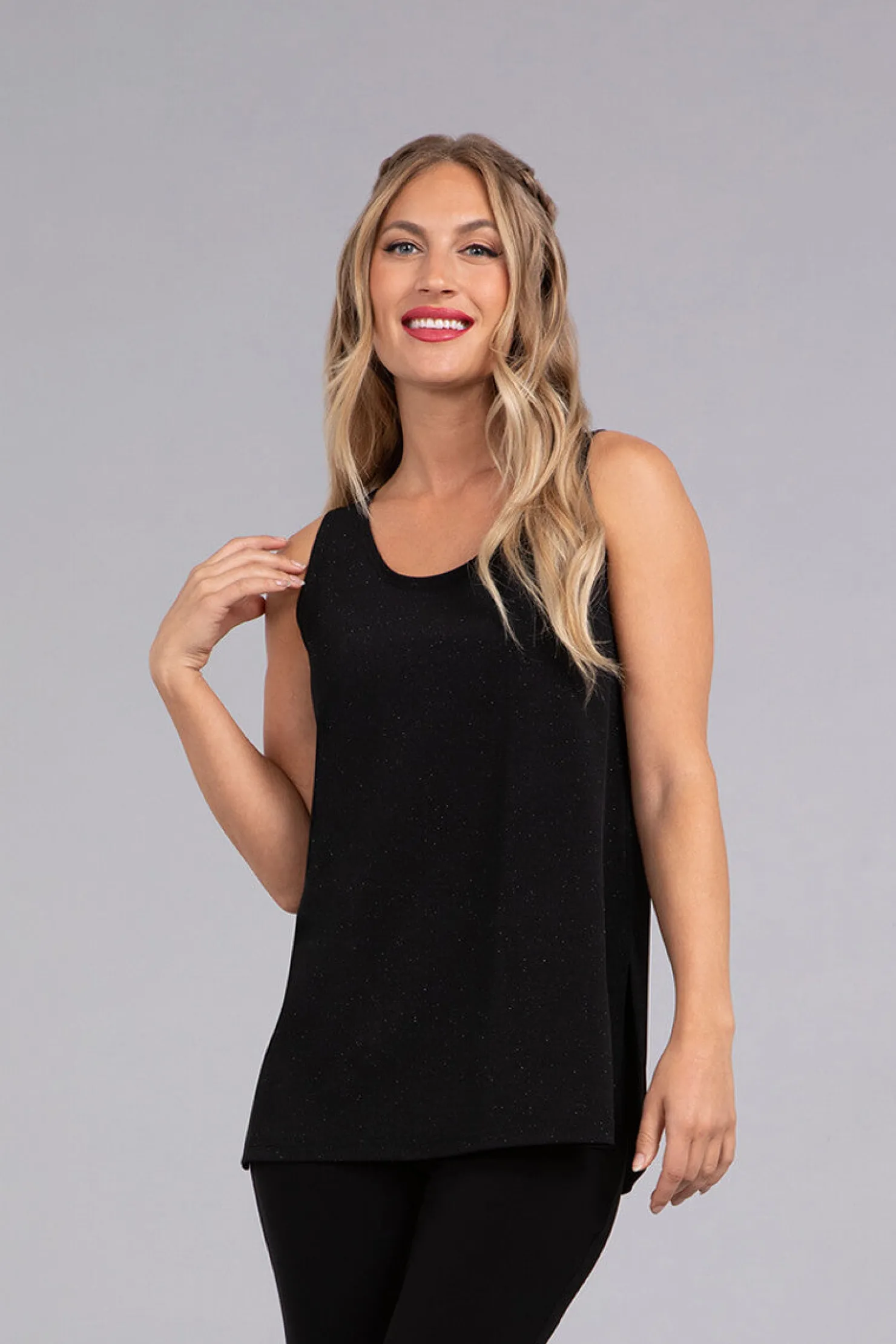 Sympli Tops>Go To Tank Relax BlackSparkle
