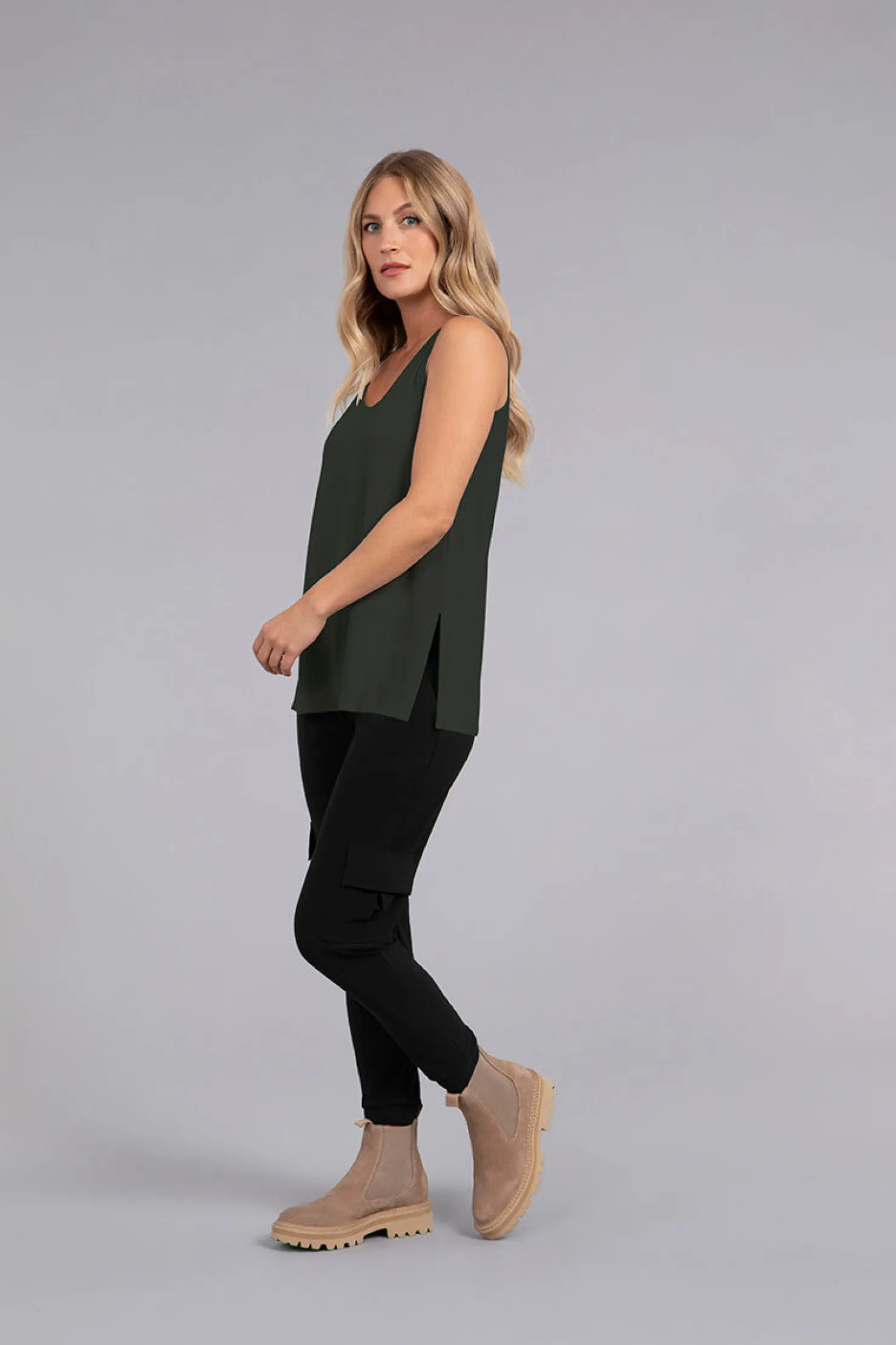 Sympli Tops>Go To Tank Relax Seaweed
