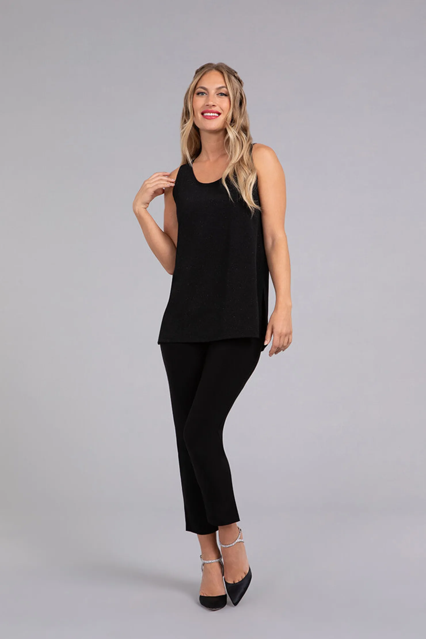 Sympli Tops>Go To Tank Relax BlackSparkle