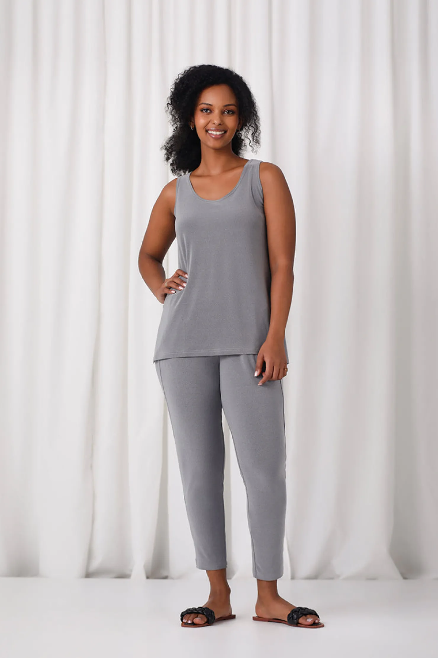 Sympli Tops>Go To Tank Relax MelangeSilver
