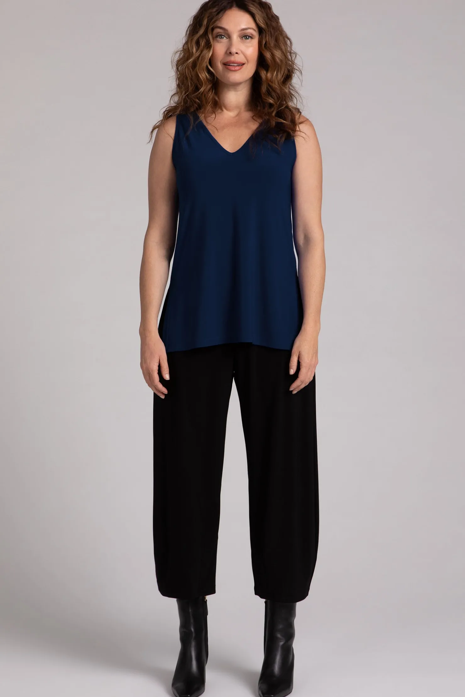 Sympli Tops>Go To V-Neck Tank Relax Navy