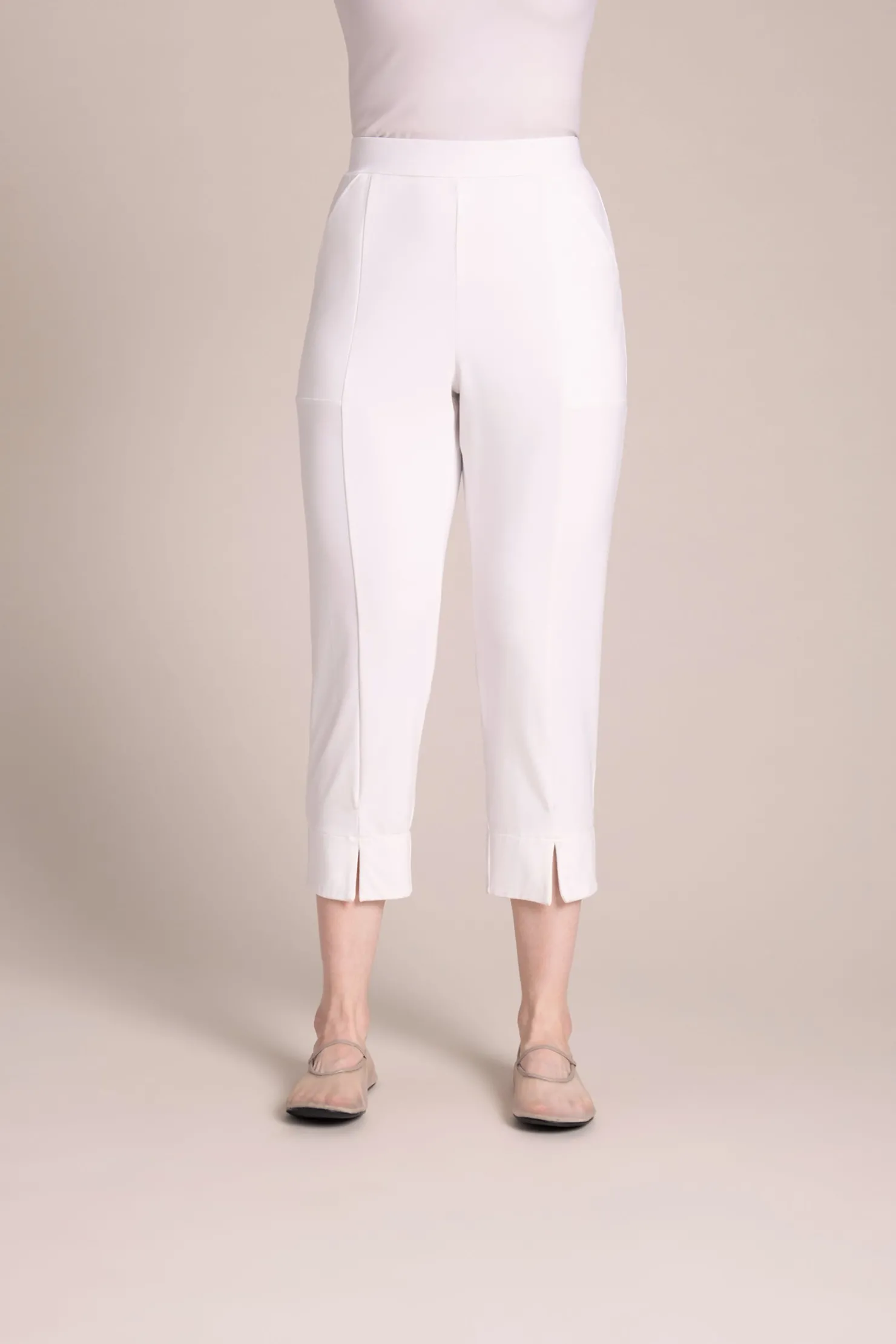 Sympli Bottoms>Hepburn Crop Pant White
