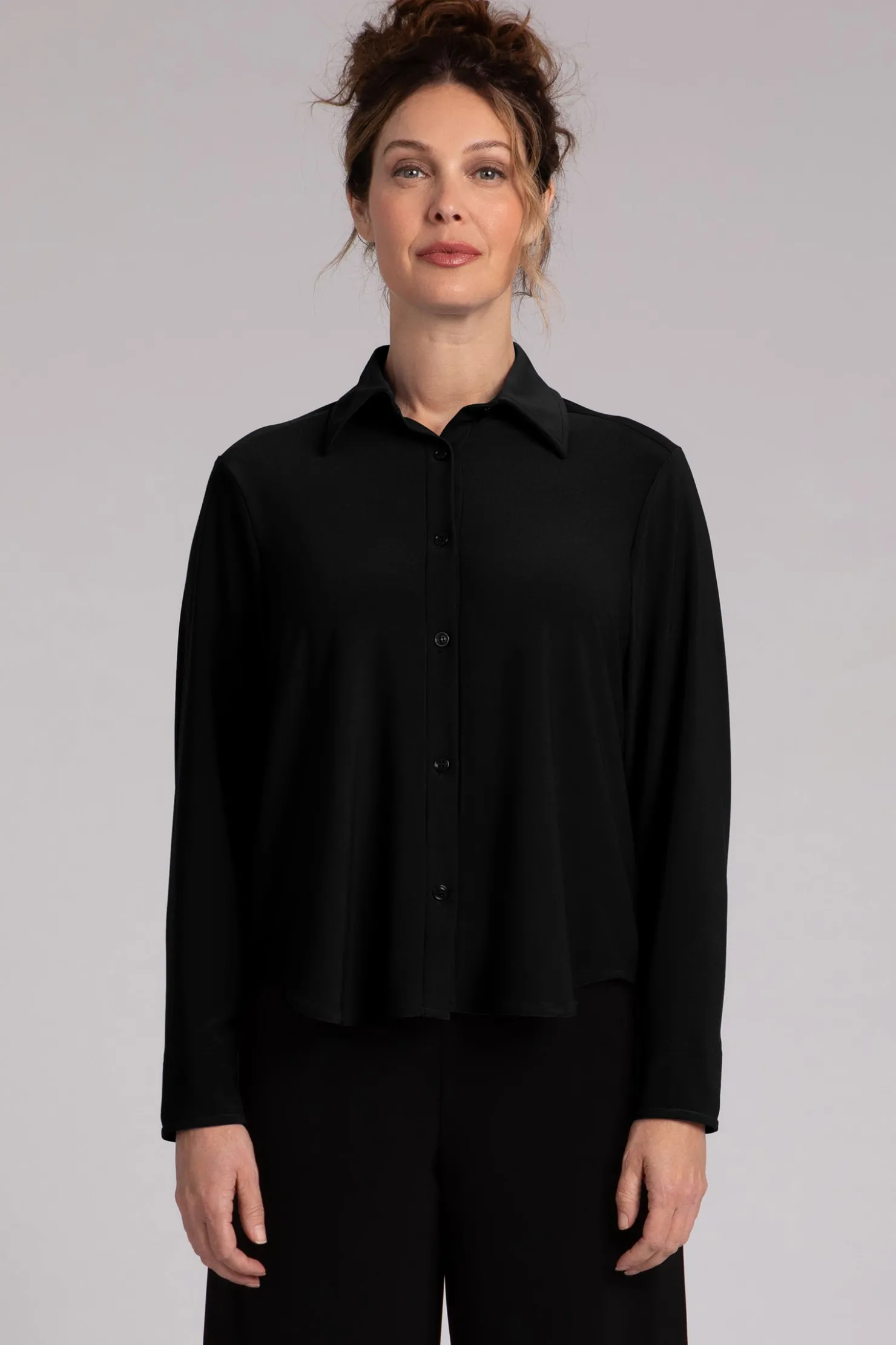 Sympli Jackets & Coats>Hepburn Shorty Shirt Black