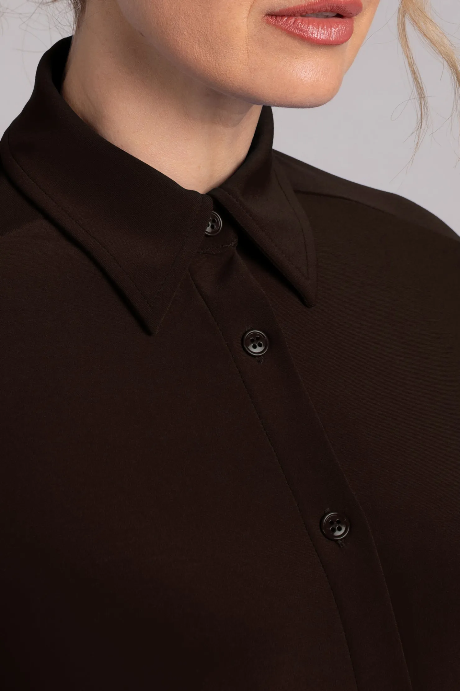 Sympli Jackets & Coats>Hepburn Shorty Shirt Chocolate