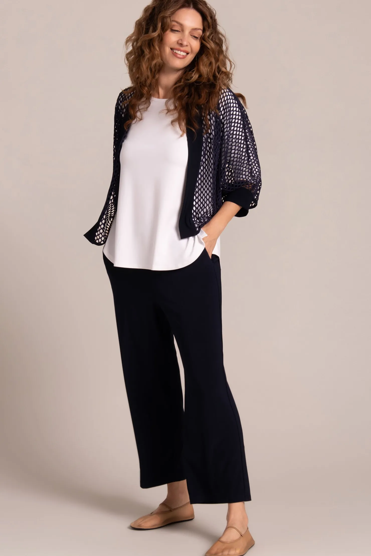 Sympli Sweaters & Cardigans>Honeycomb Shrug Navy