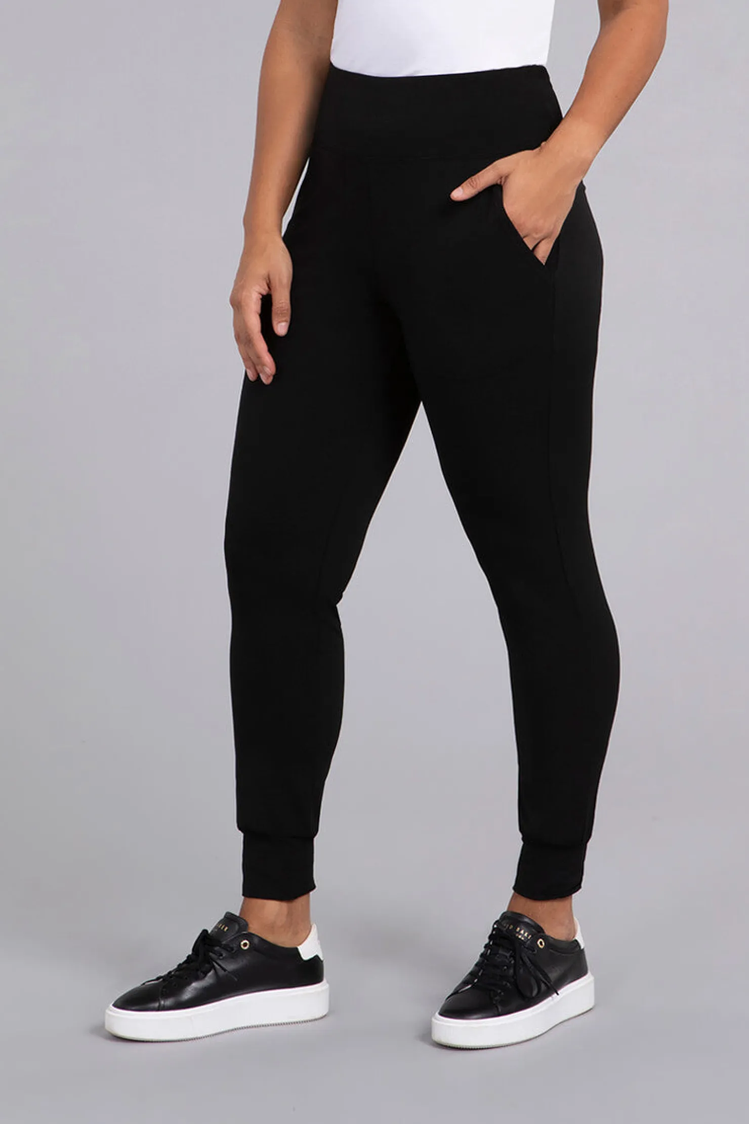 Sympli Bottoms>Jersey Fleece Back Jogger Legging Black
