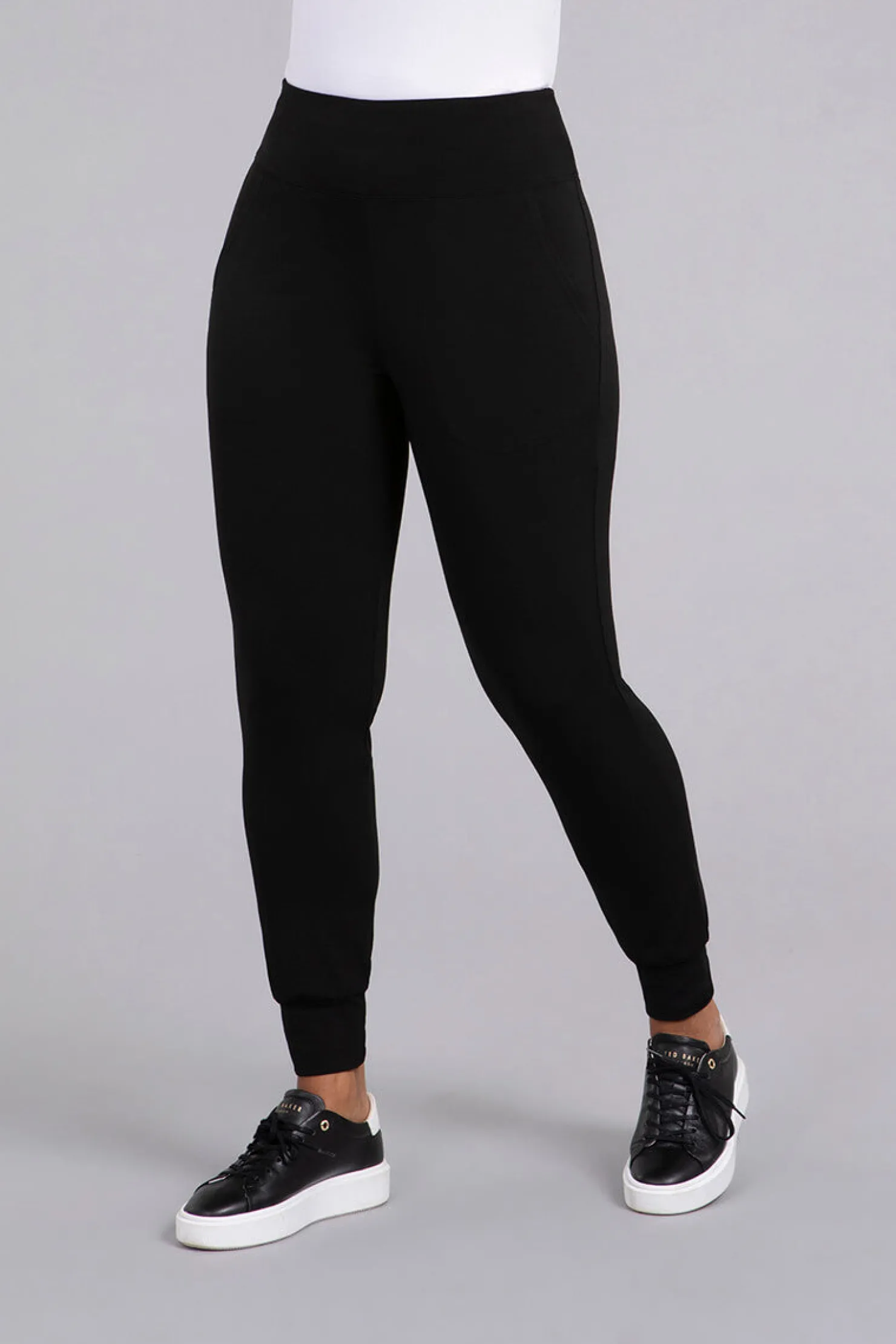 Sympli Bottoms>Jersey Fleece Back Jogger Legging Black