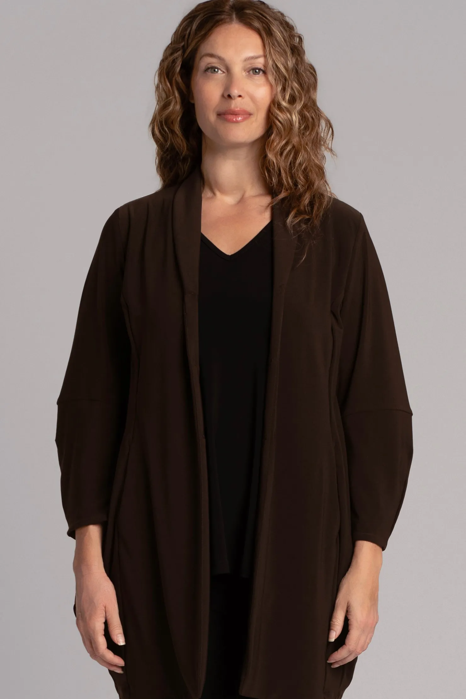 Sympli Jackets & Coats>Lantern Car Coat Chocolate