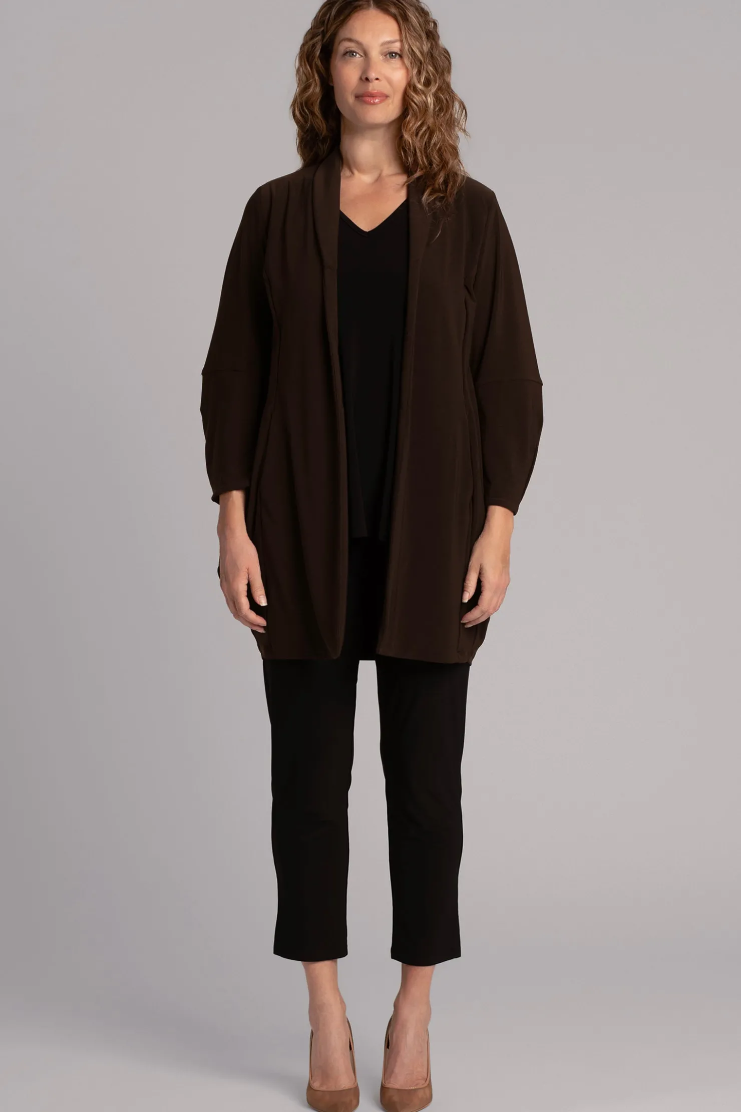 Sympli Jackets & Coats>Lantern Car Coat Chocolate