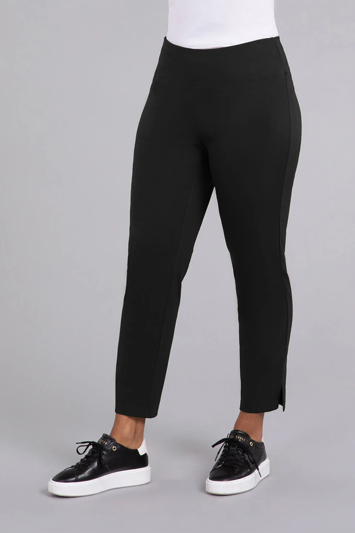 Sympli Bottoms>Lux Yoke Narrow Pant Midi Black