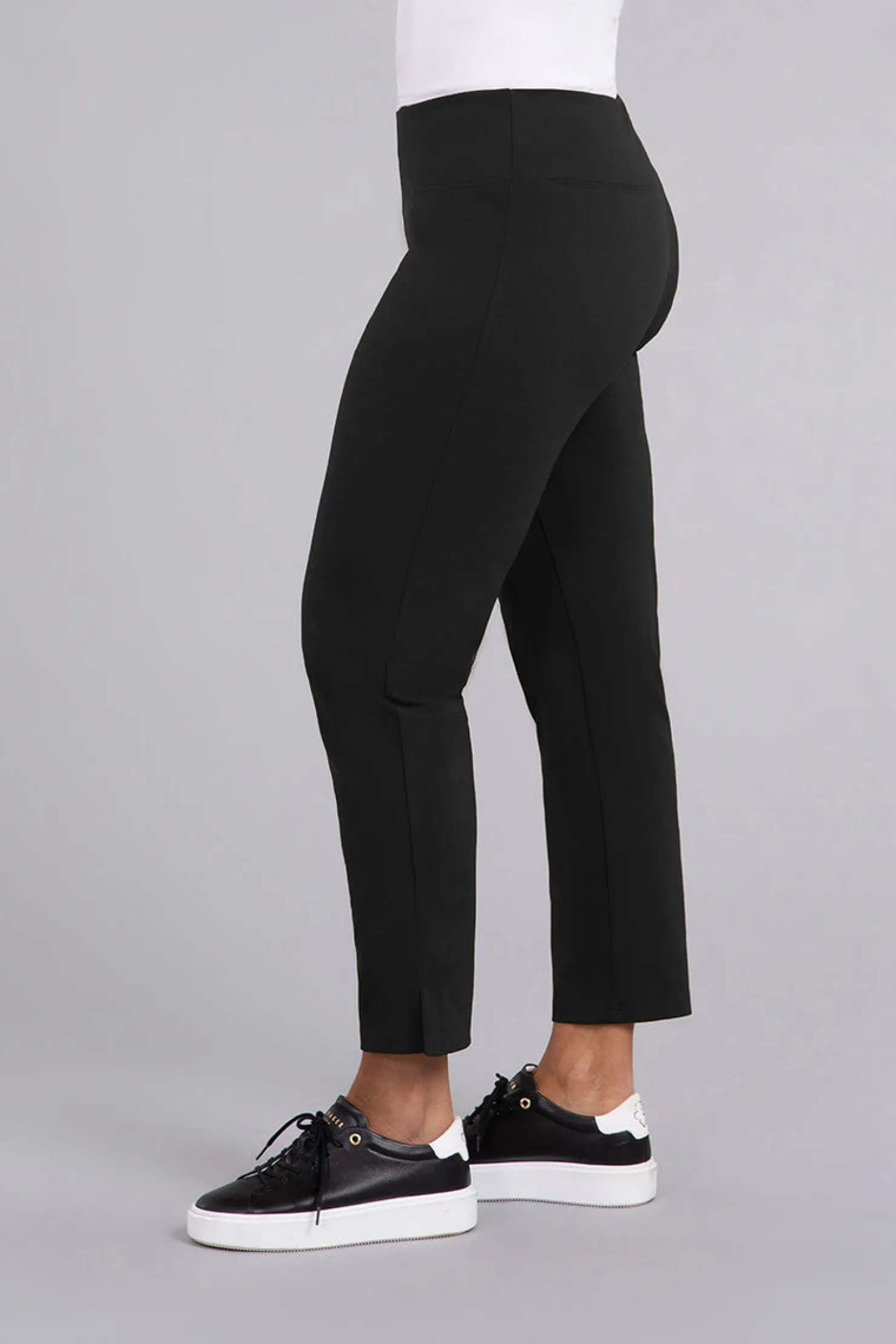Sympli Bottoms>Lux Yoke Narrow Pant Midi Black