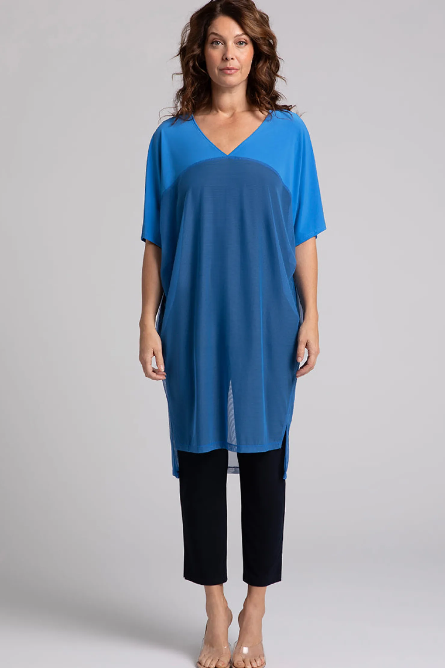 Sympli Dresses>Mesh Cover Up Marine