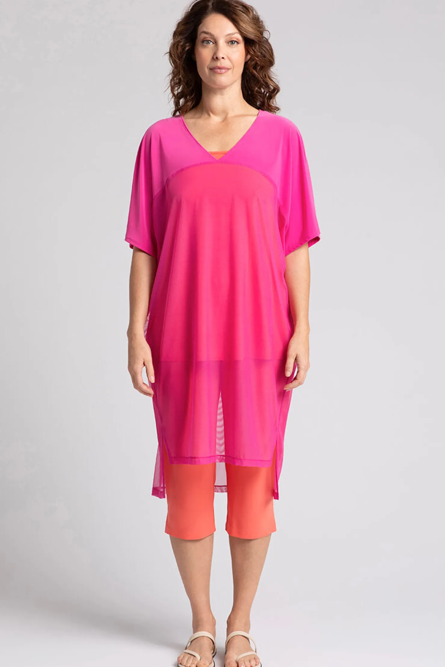 Sympli Dresses>Mesh Cover Up Peony