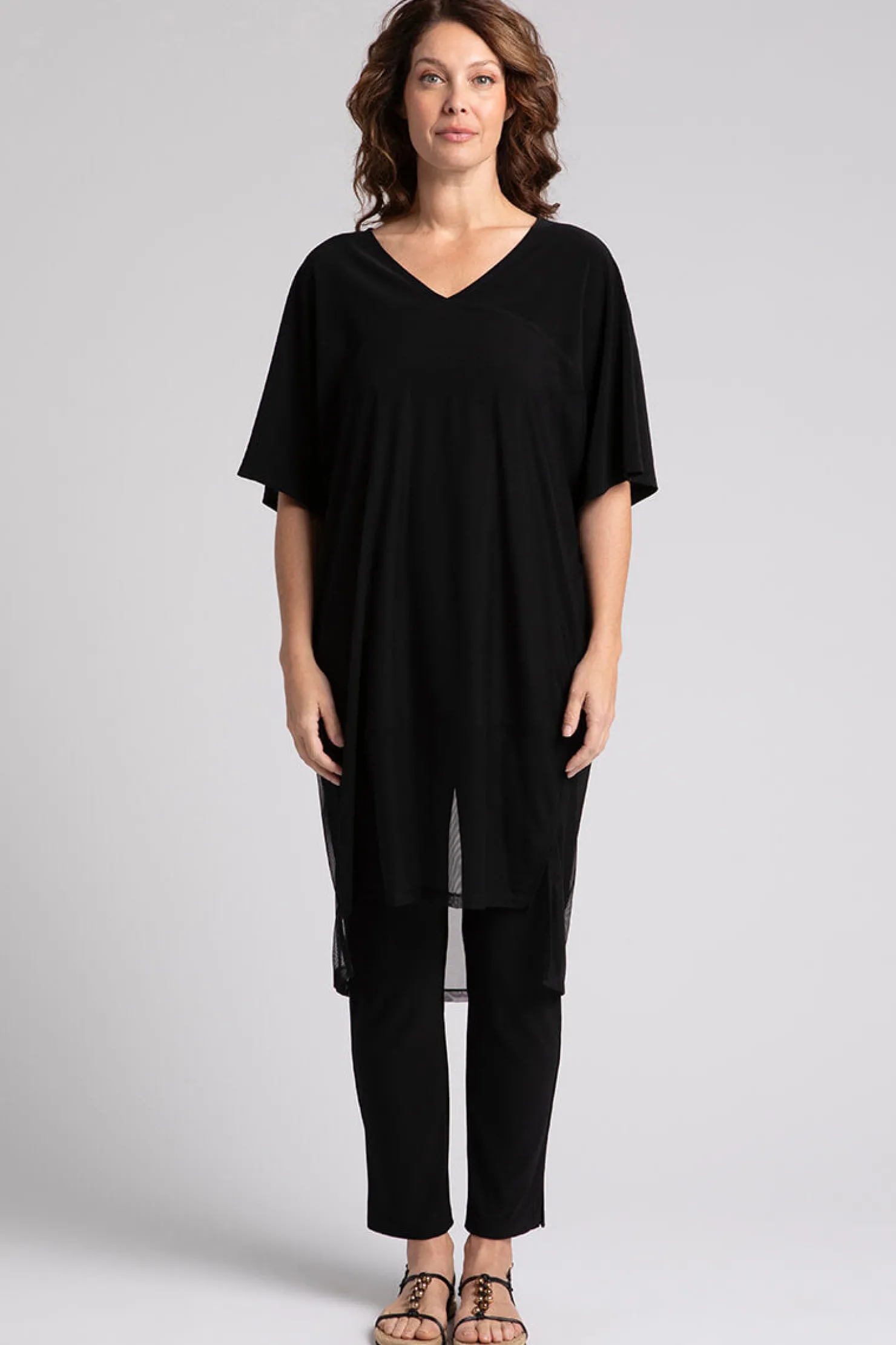 Sympli Dresses>Mesh Cover Up Black