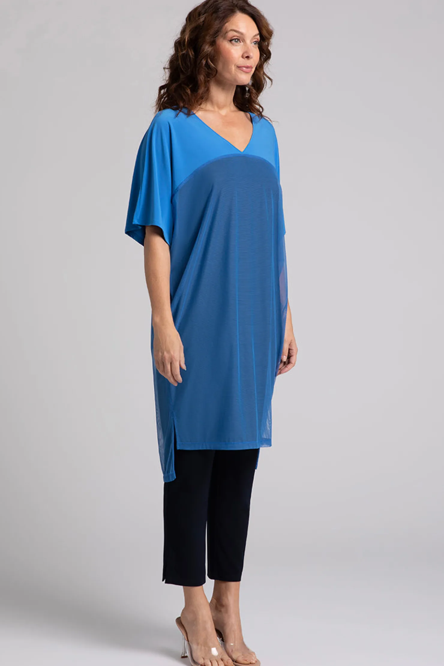 Sympli Dresses>Mesh Cover Up Marine
