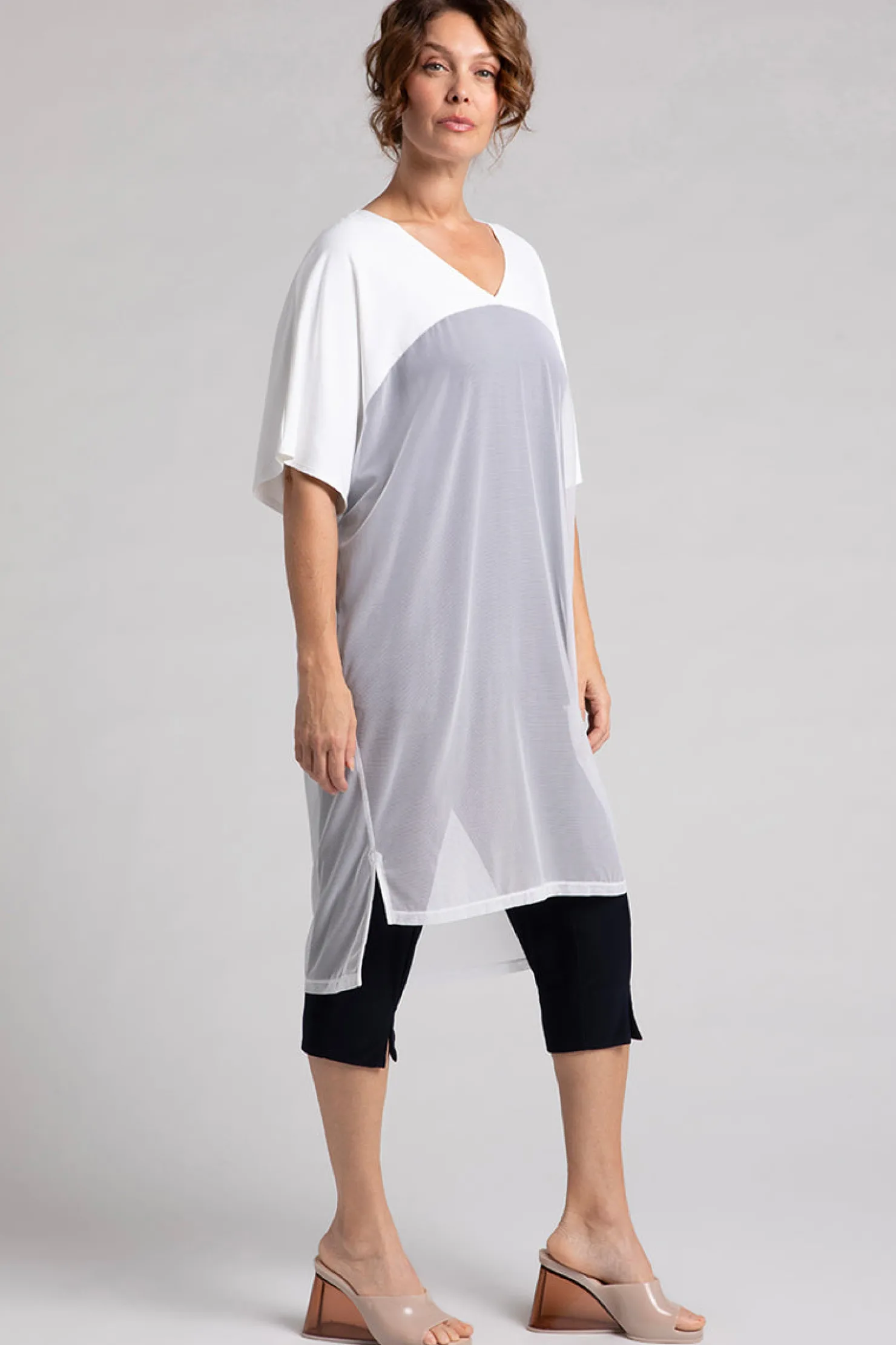 Sympli Dresses>Mesh Cover Up White