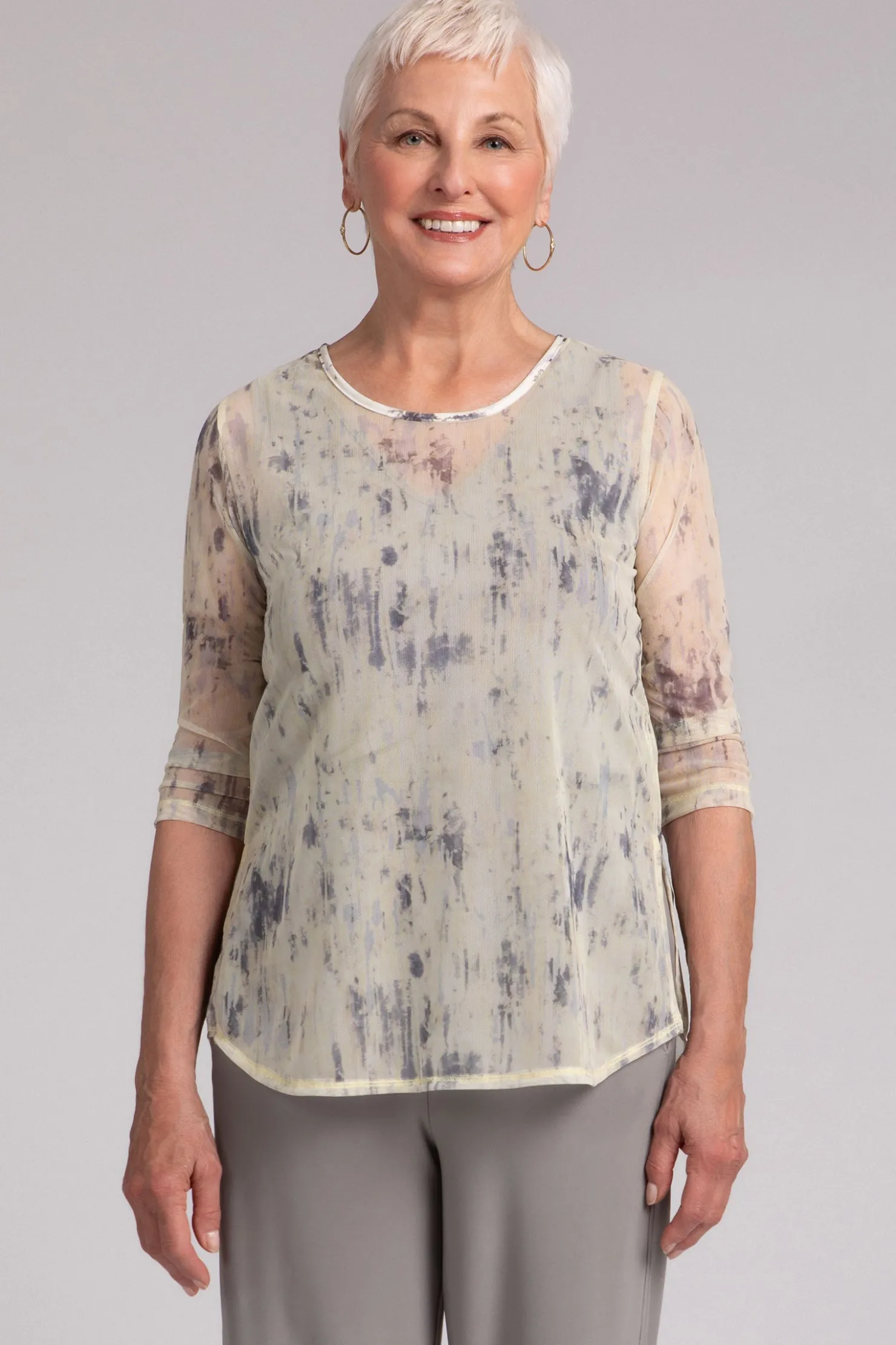 Sympli Tops>Mesh Go To Classic T CamoIlluminate
