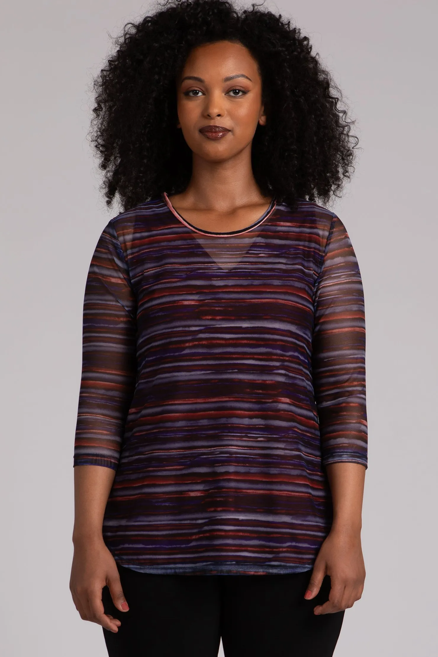 Sympli Tops>Mesh Go To Classic T ElementalStripes