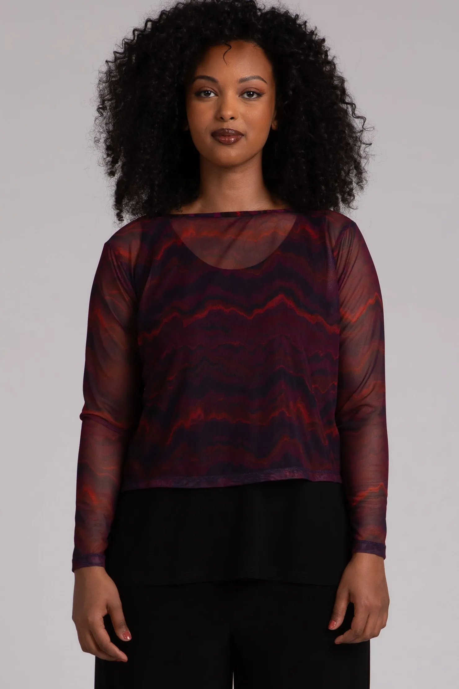 Sympli Tops>Mesh Go To Cropped T Agate