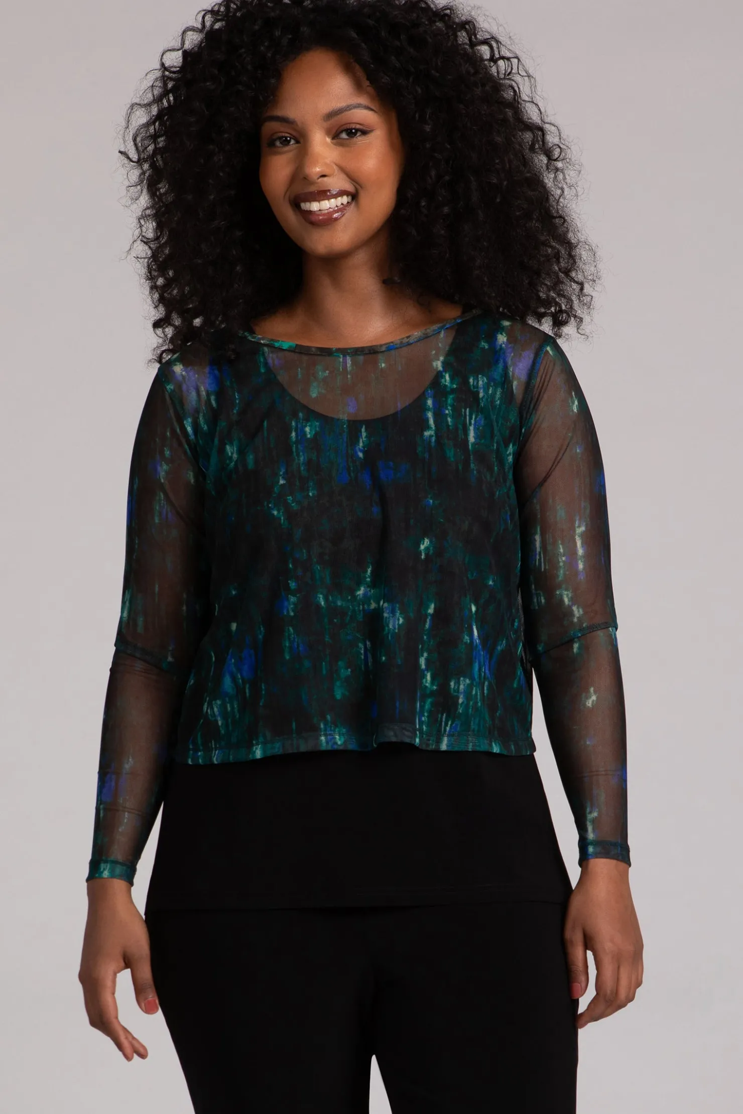 Sympli Tops>Mesh Go To Cropped T CamoForest