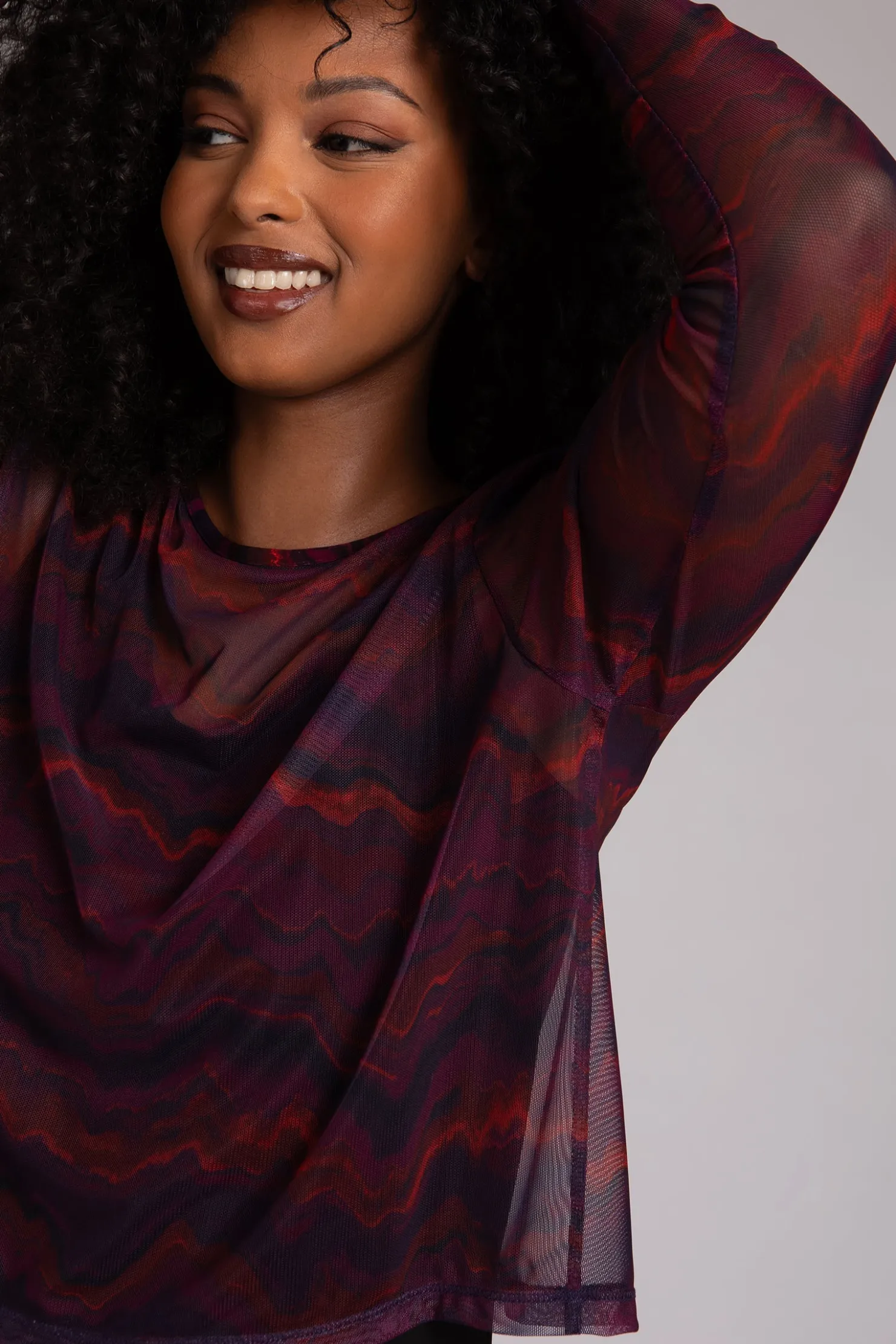 Sympli Tops>Mesh Go To Cropped T Agate