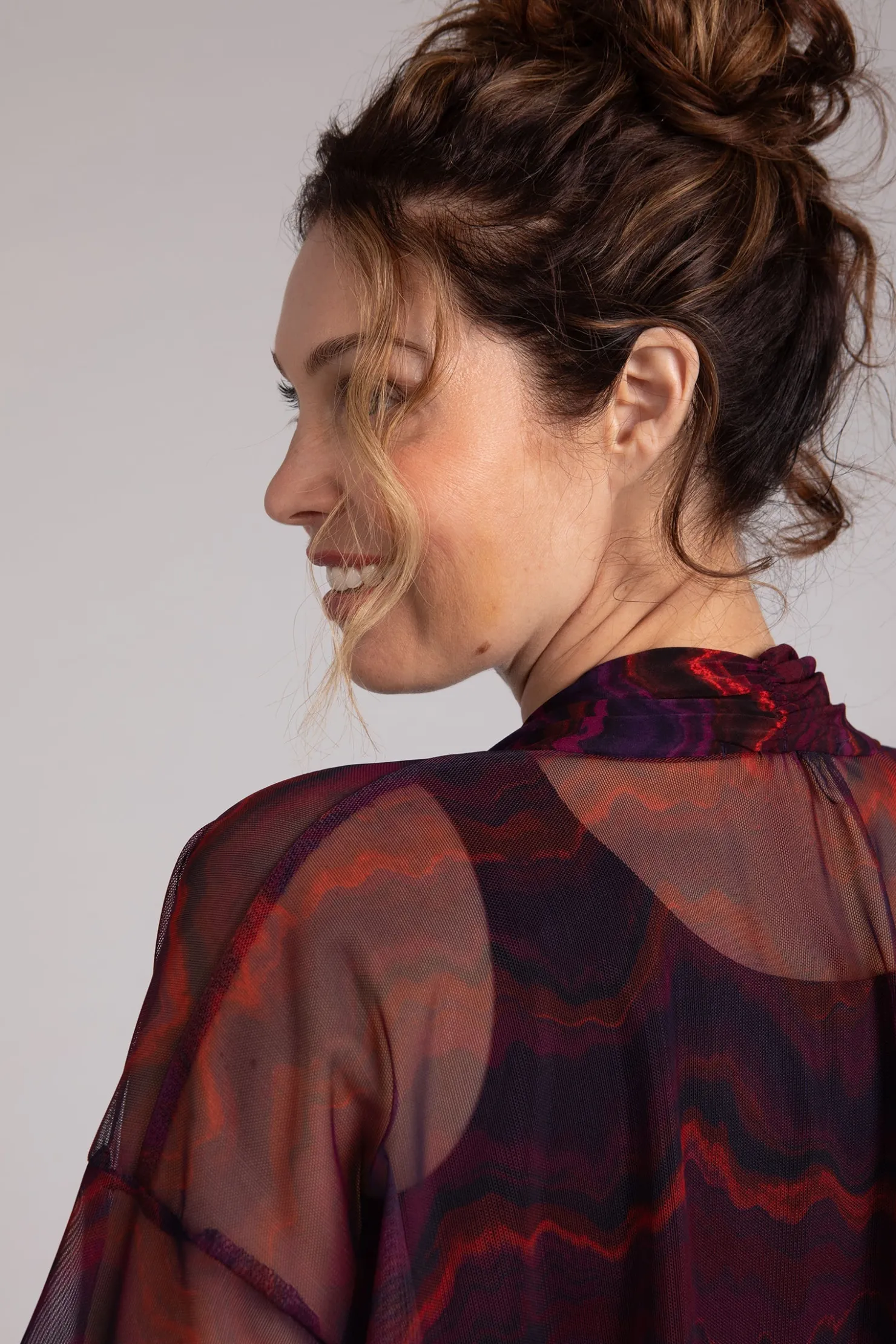 Sympli Sweaters & Cardigans>Mesh Mezza Luna Cardigan Agate