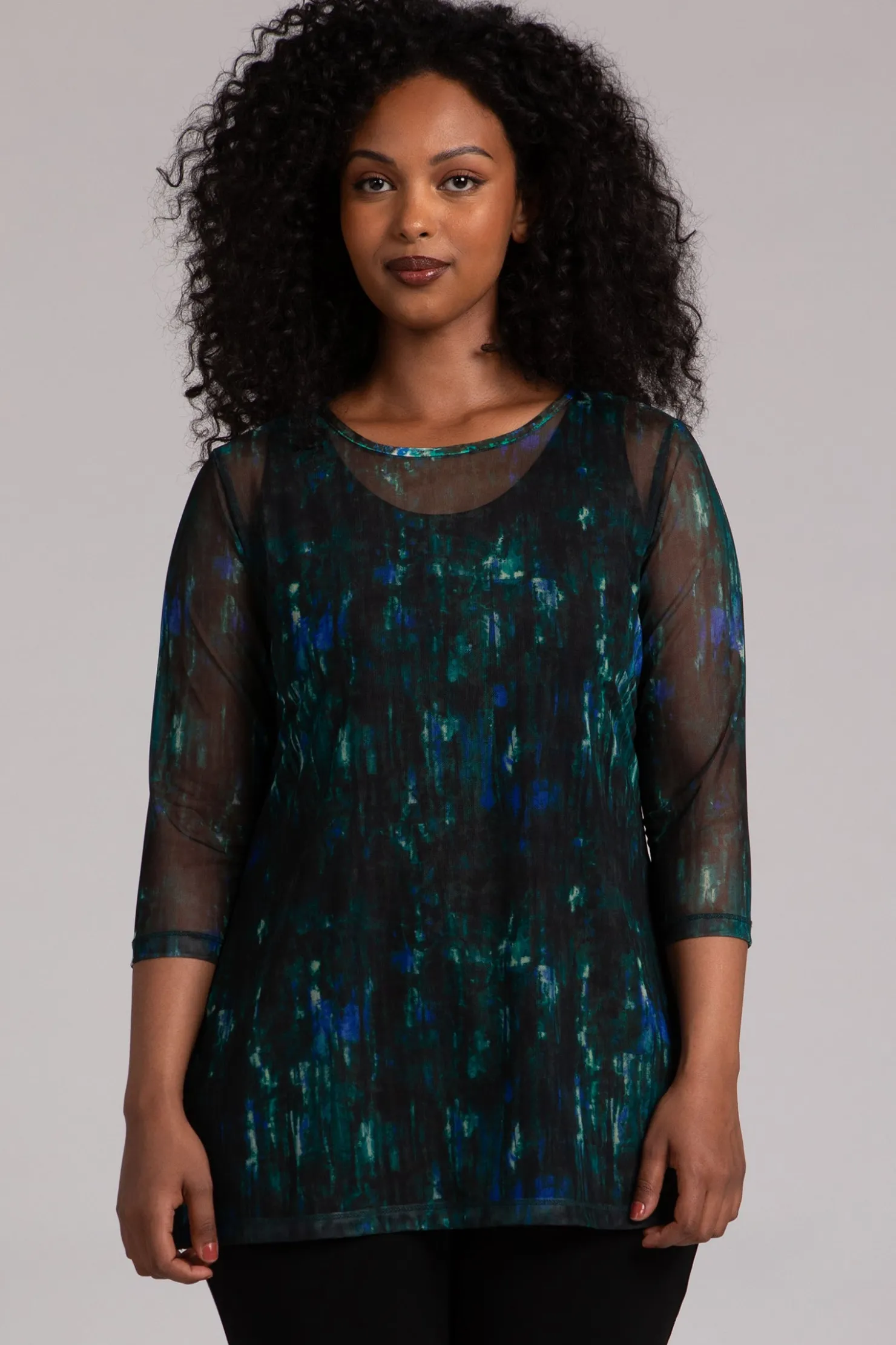 Sympli Tops>Mesh Nu Ideal Tunic CamoForest