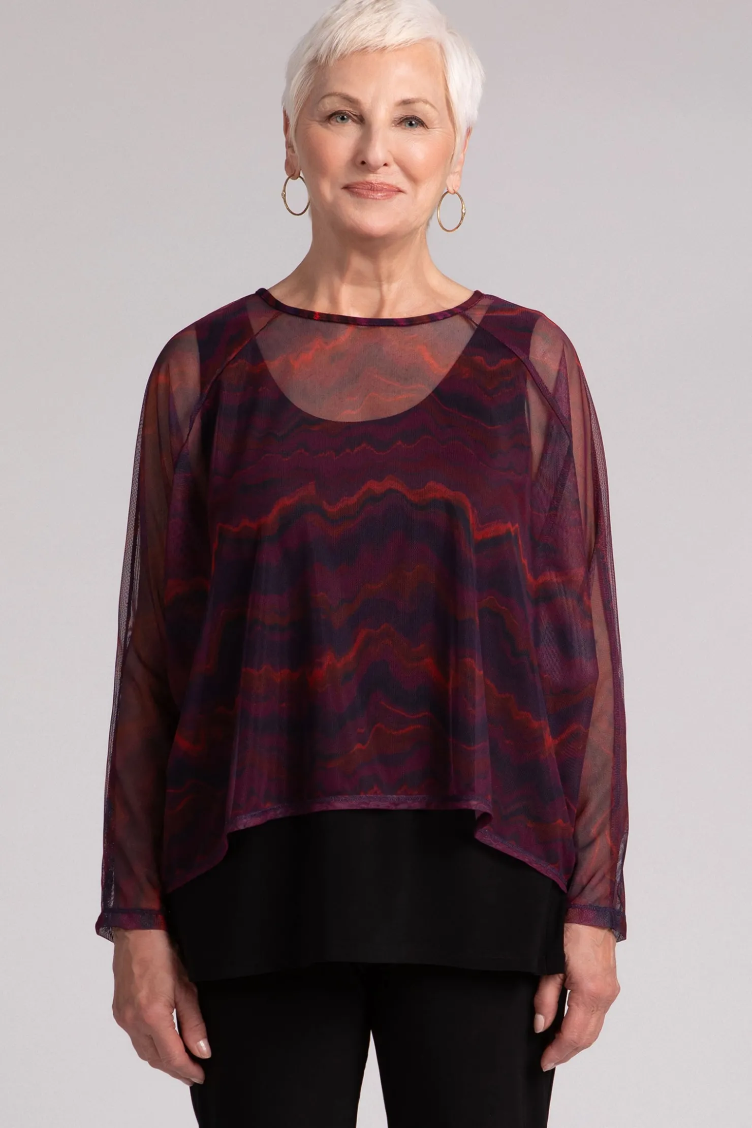 Sympli Tops>Mesh Raglan Cinch Top Agate