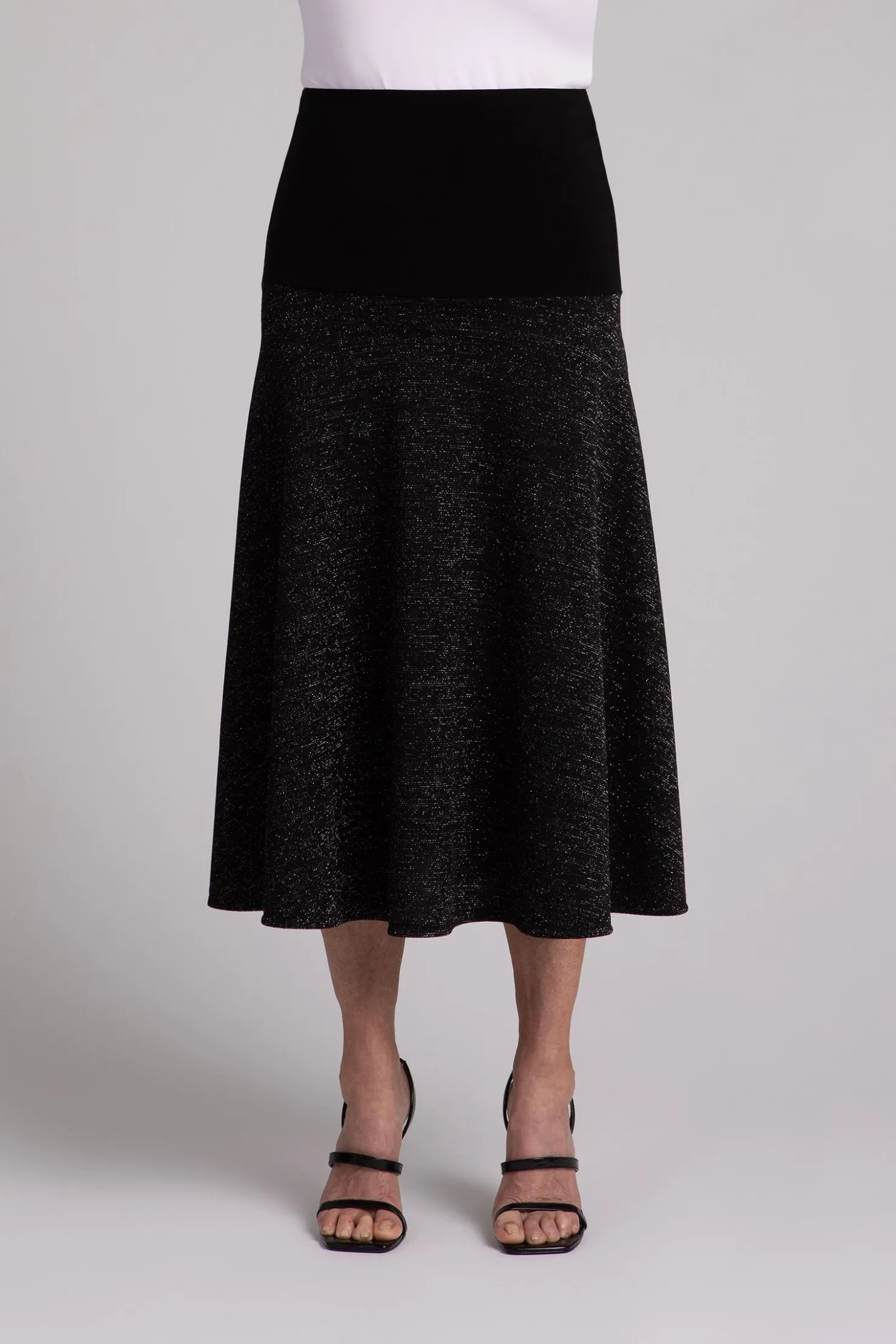Sympli Bottoms>Metallic Pique Skess Black