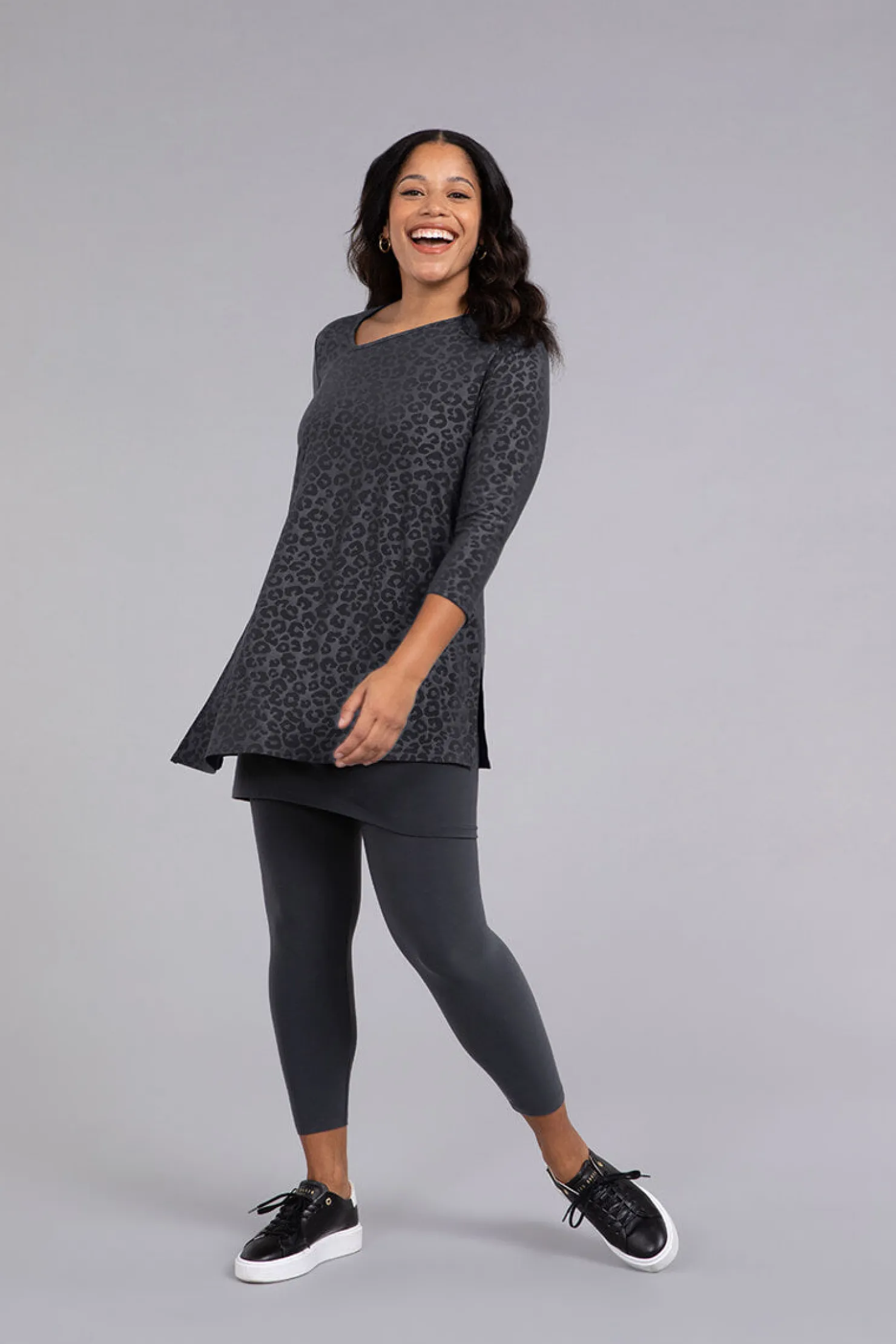 Sympli Bottoms>Mini Skirt Graphite
