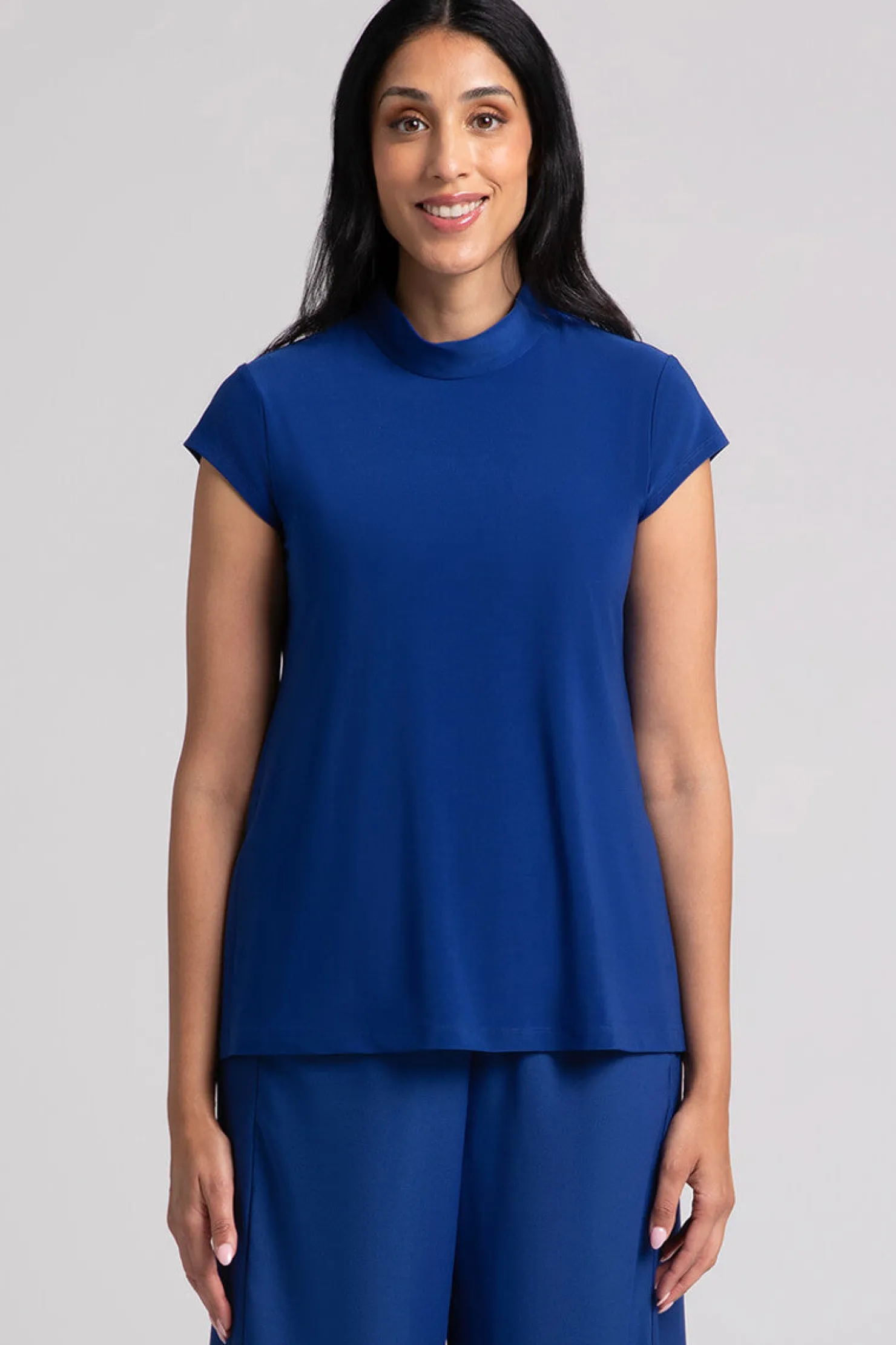 Sympli Tops>Mock Neck Top Relax Twilight