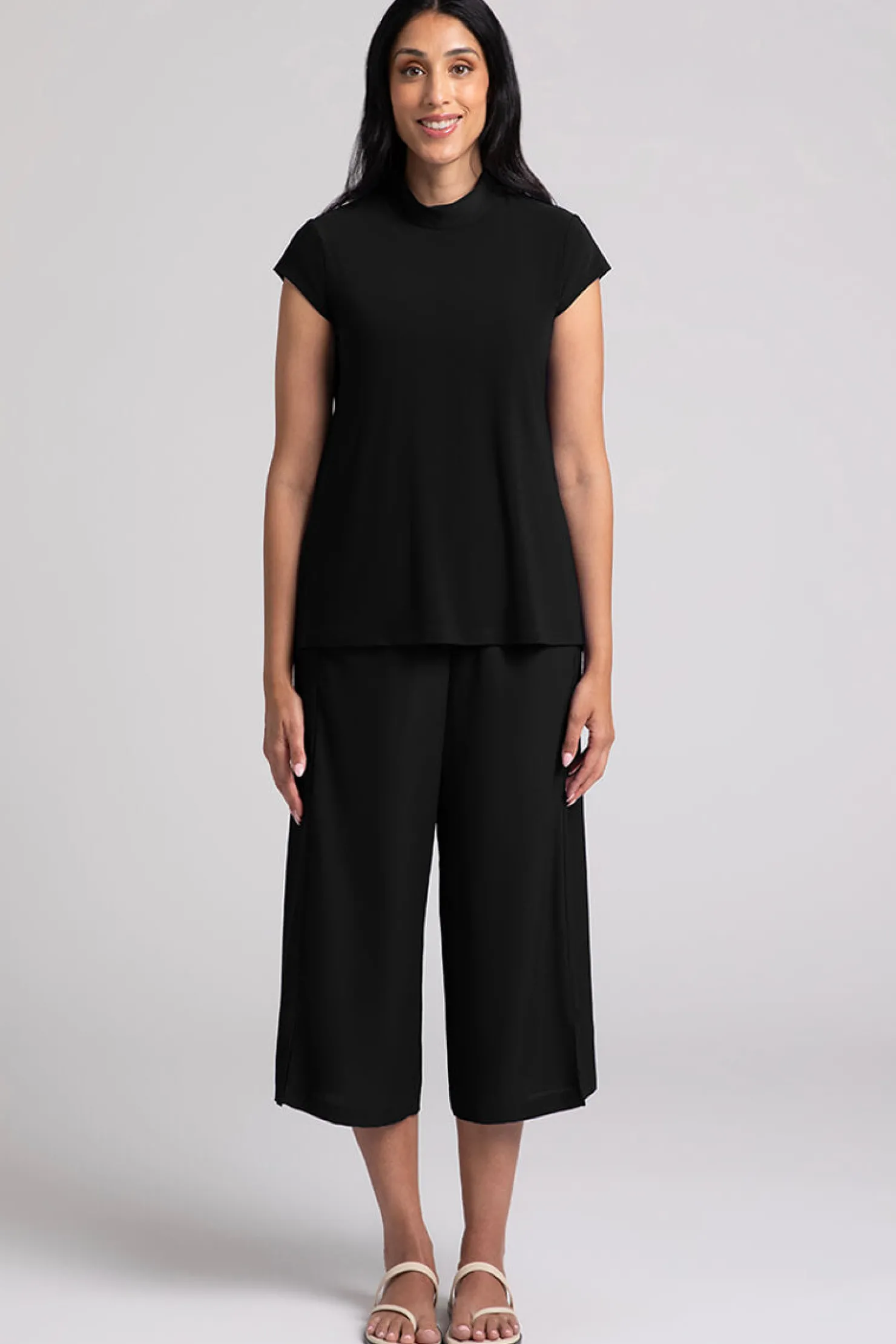 Sympli Tops>Mock Neck Top Relax Black