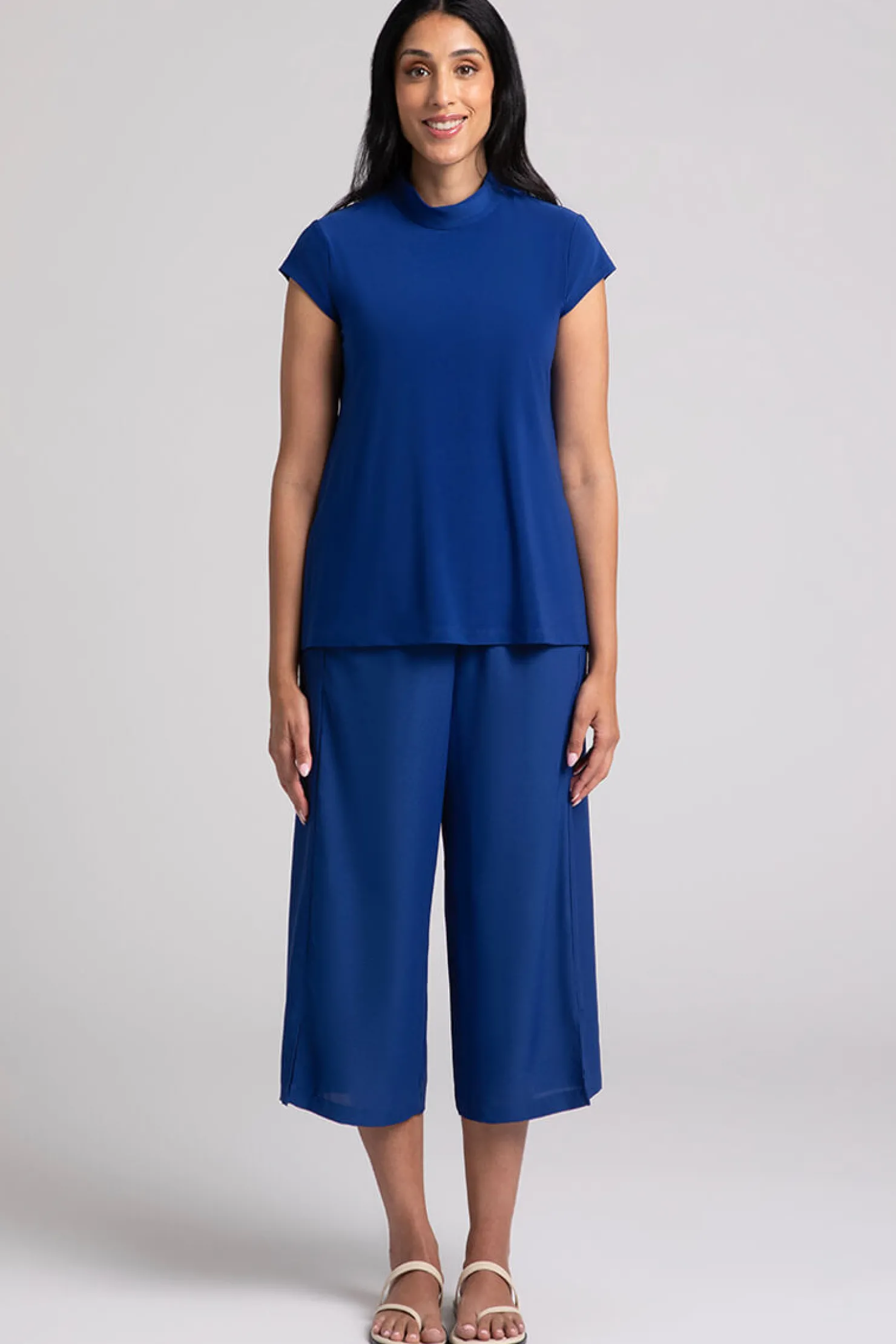 Sympli Tops>Mock Neck Top Relax Twilight