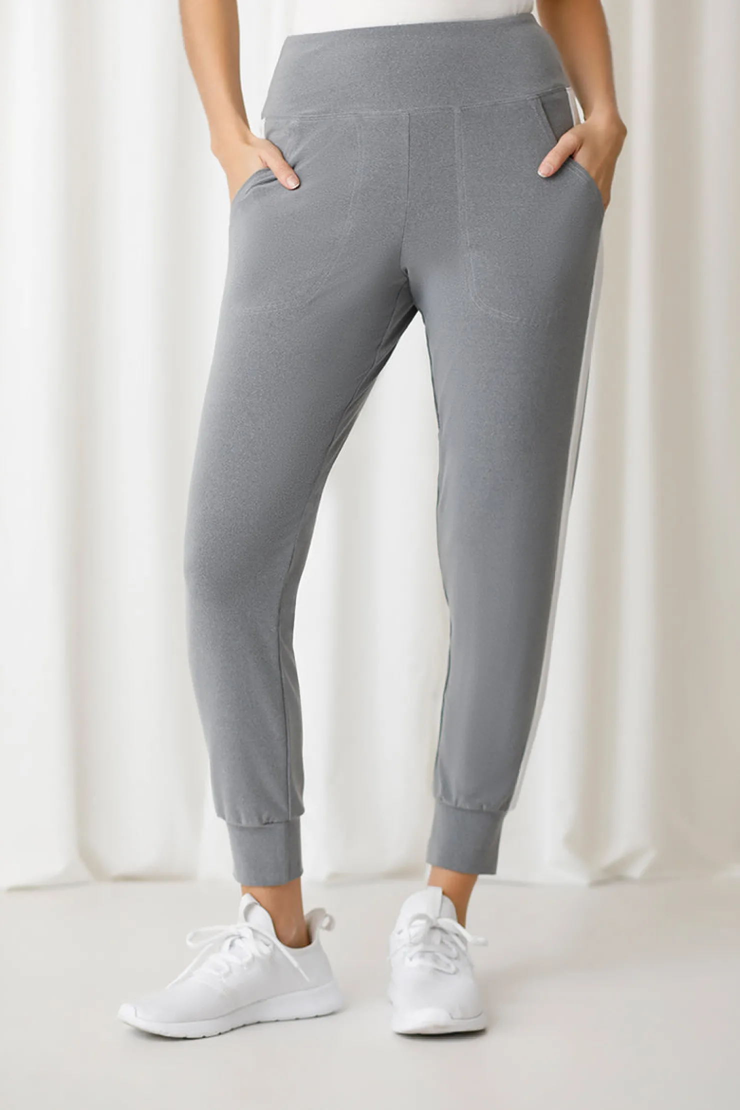 Sympli Bottoms>Motion Jogger MelangeSilver/Wht