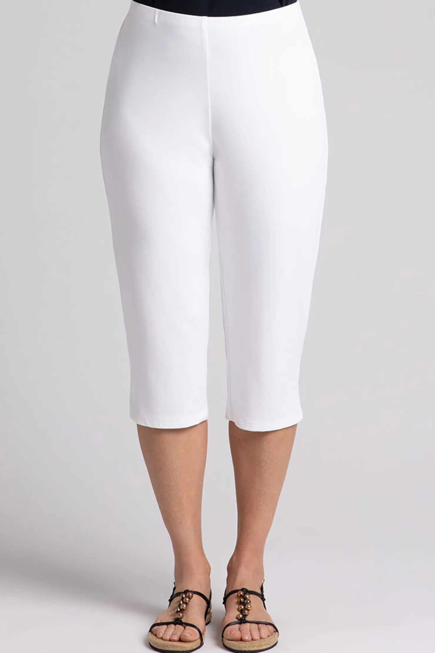 Sympli Bottoms>Narrow Capri White